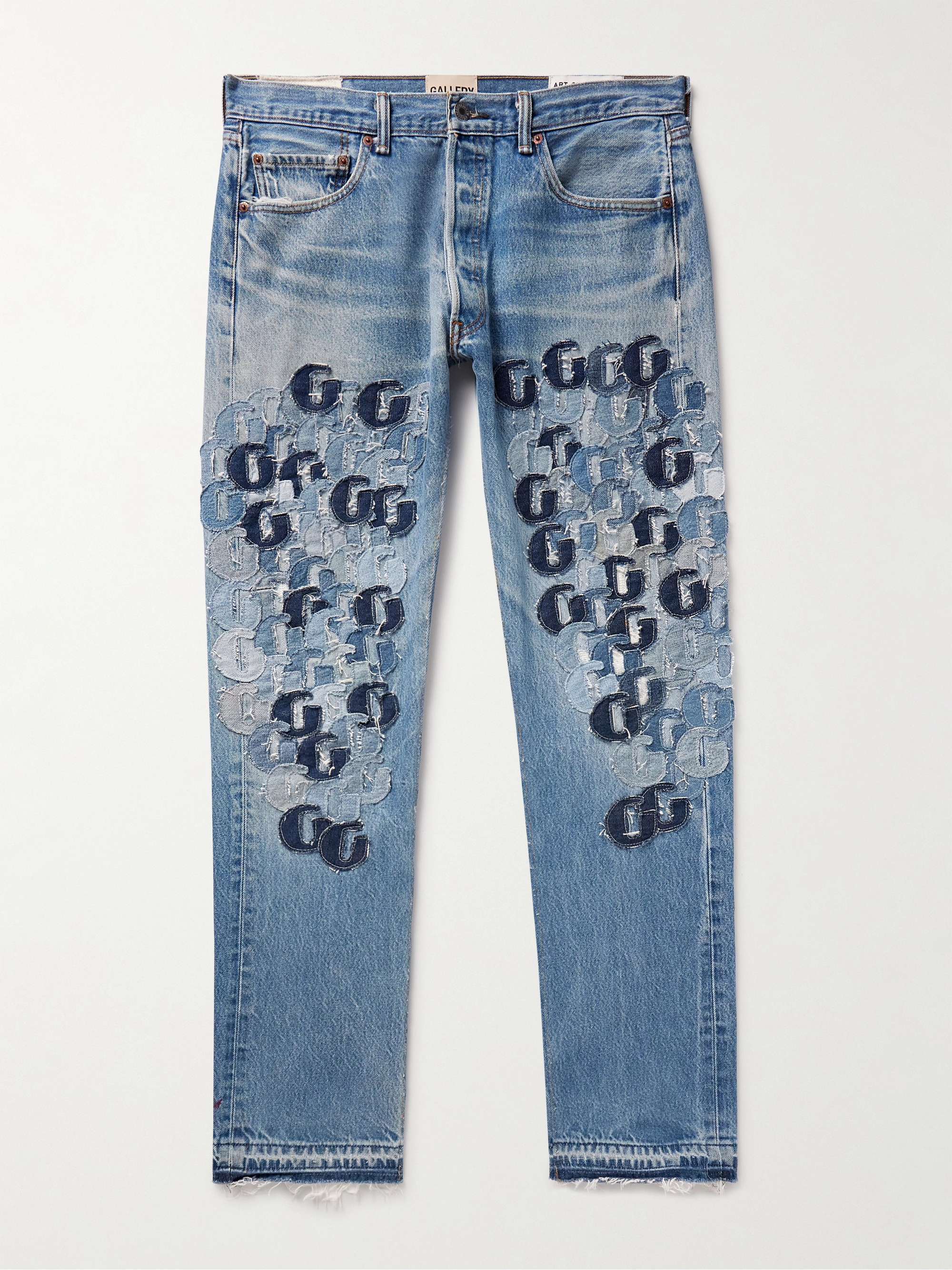 GALLERY DEPT. Super G Straight-Leg Logo-Appliquéd Distressed Jeans for Men