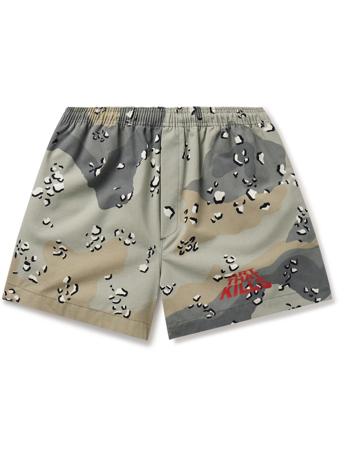Gallery Dept. Straight-leg Printed Cotton-ripstop Shorts In Green