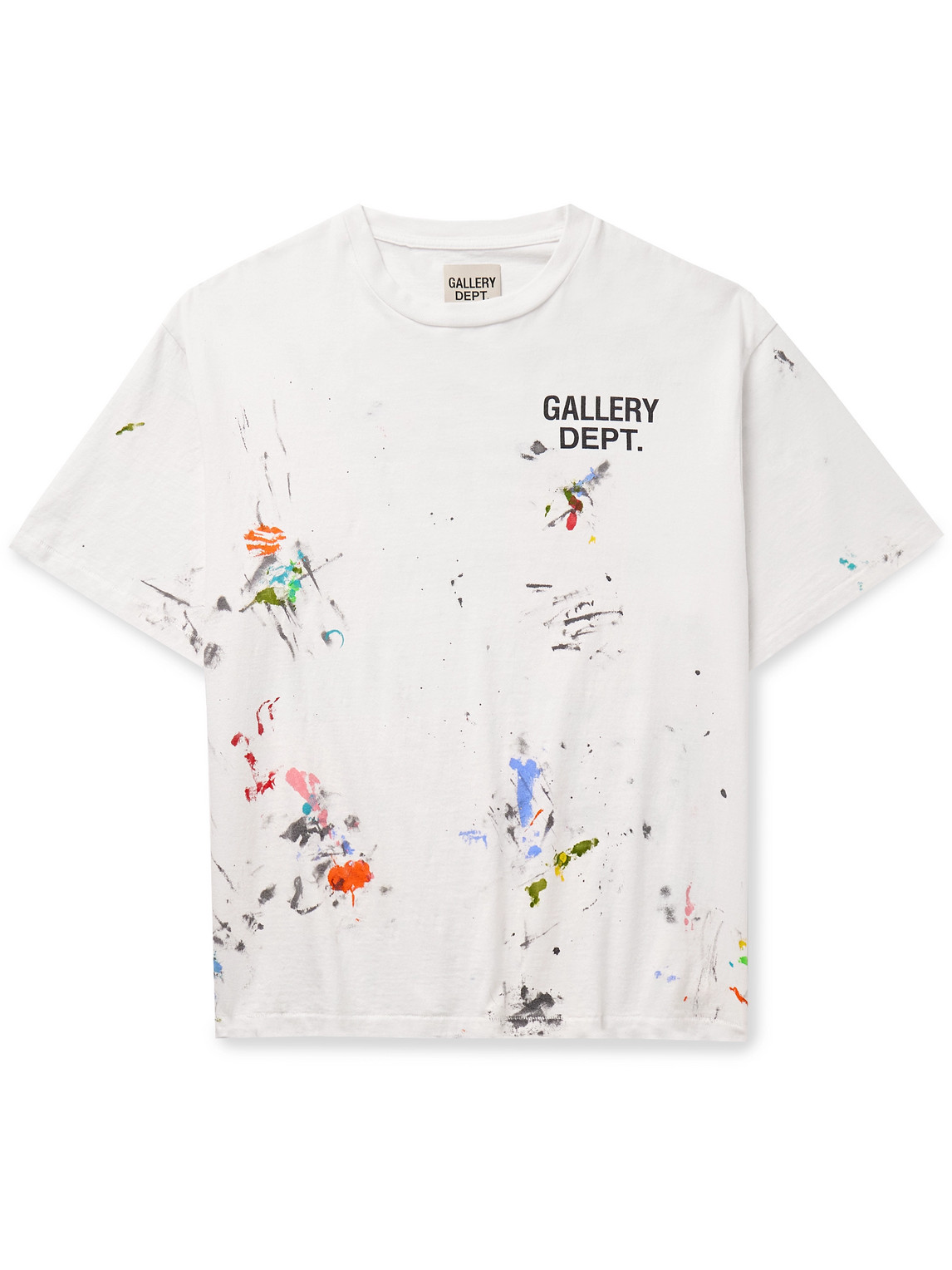Gallery Dept. Paint-splattered Logo-print Cotton-jersey T-shirt In Multi