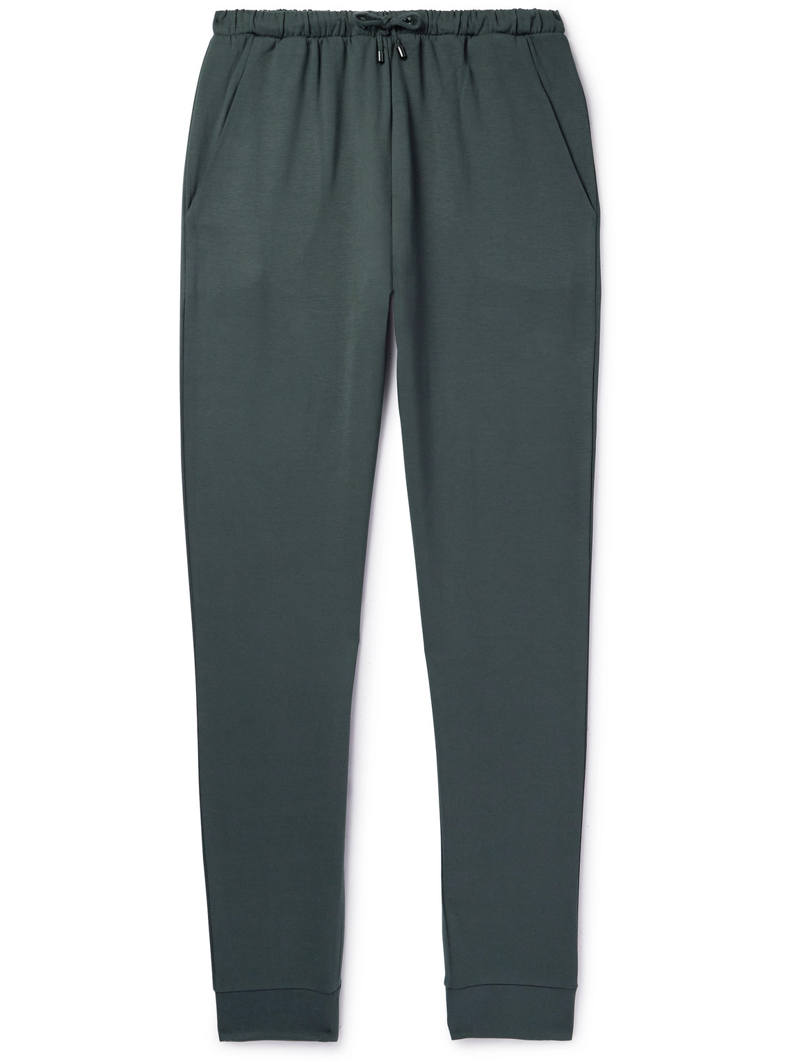 Zimmerli Tapered Stretch-jersey Sweatpants In Green