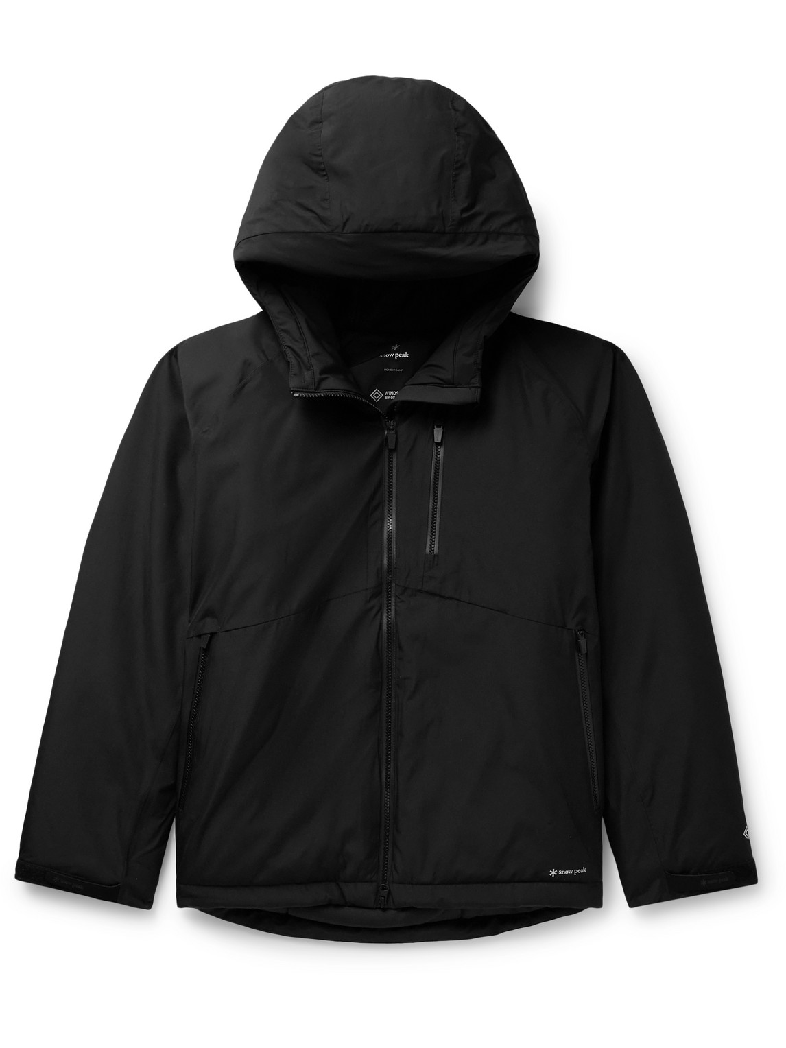 Snow Peak Gore‑tex® Windstopper® Padded Hooded Jacket In Black