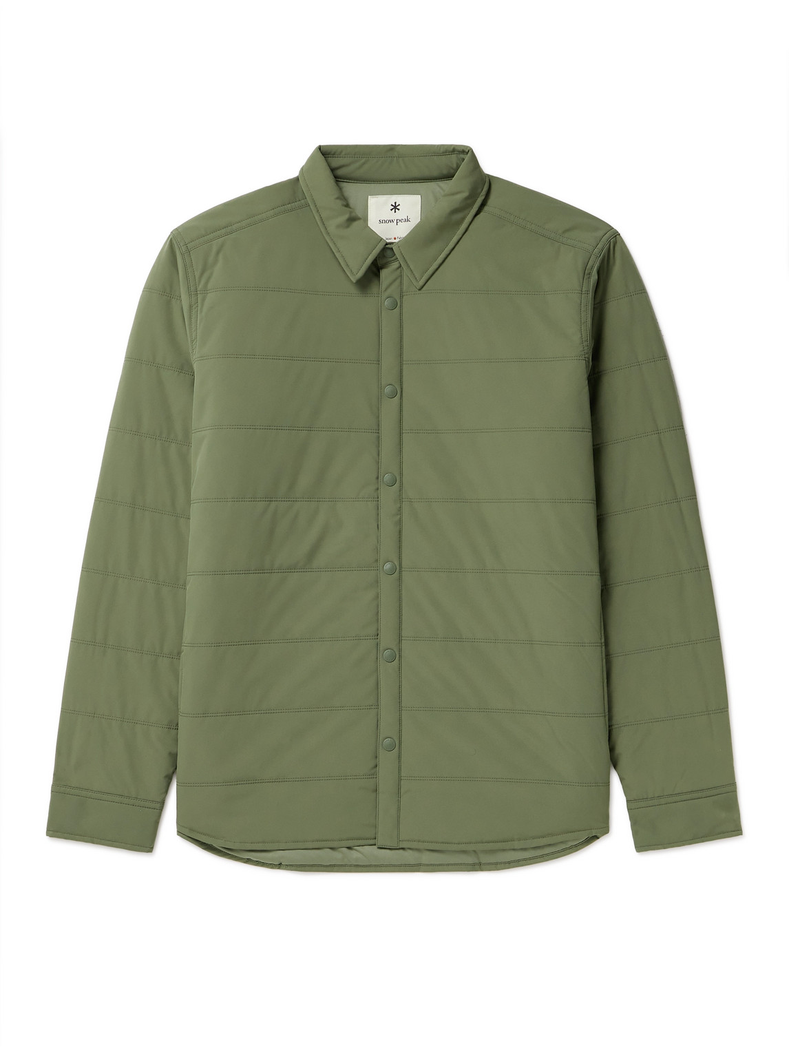Snow Peak Quilted Shell Shirt Jacket In Green