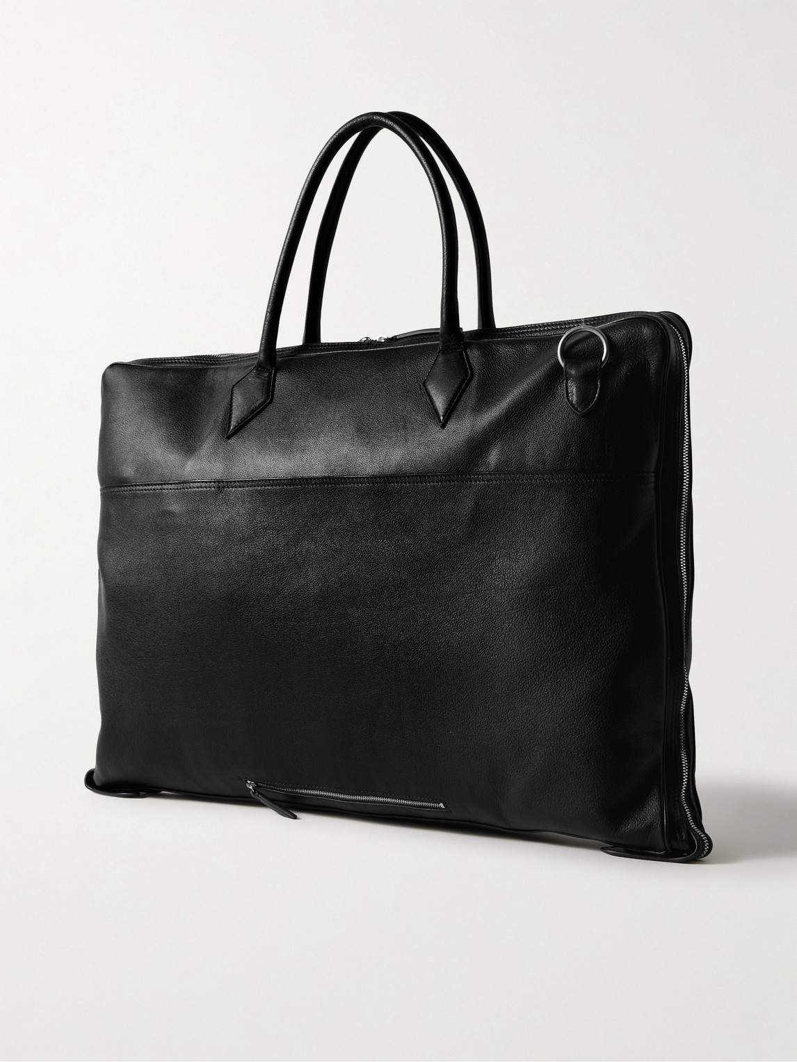 Shop Metier Closer Full-grain Leather Suit Carrier In Black