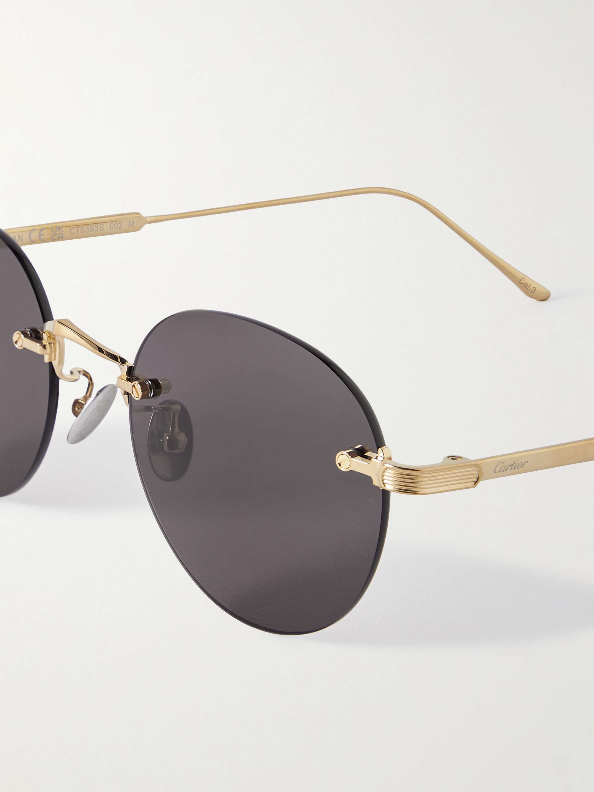 CARTIER EYEWEAR Frameless Silver-Tone Sunglasses