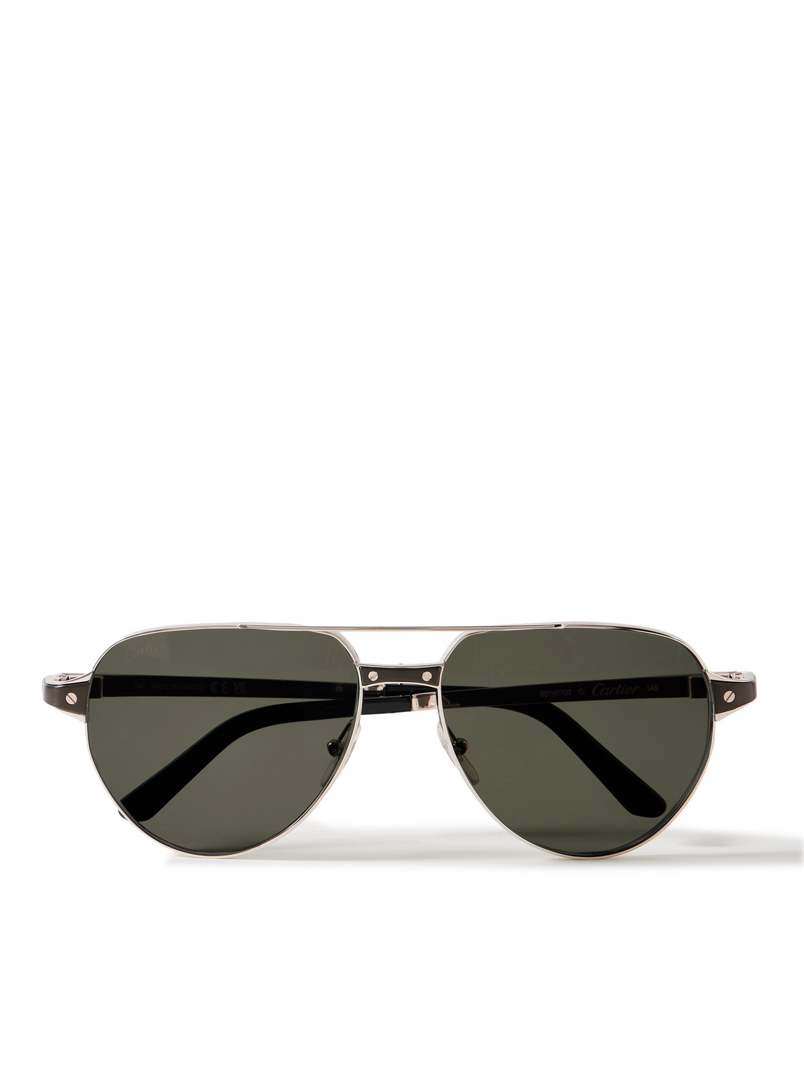 Cartier Aviator-style Silver-tone Sunglasses In Gold