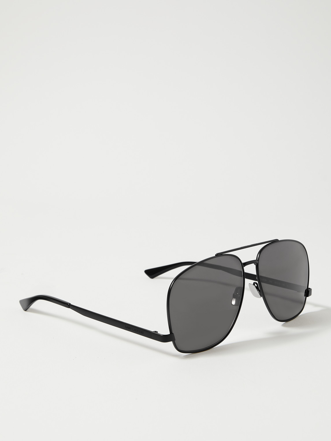 Shop Saint Laurent Aviator-style Metal Sunglasses In Black