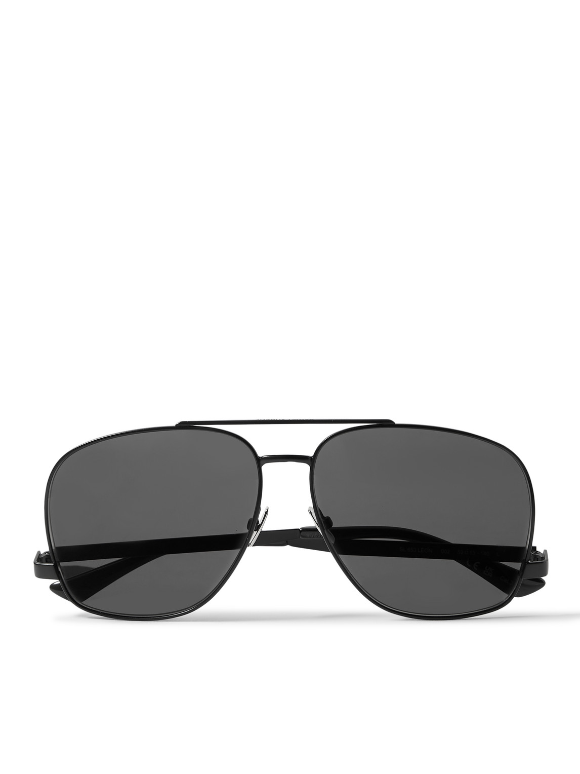 Saint Laurent Aviator-style Metal Sunglasses In Black