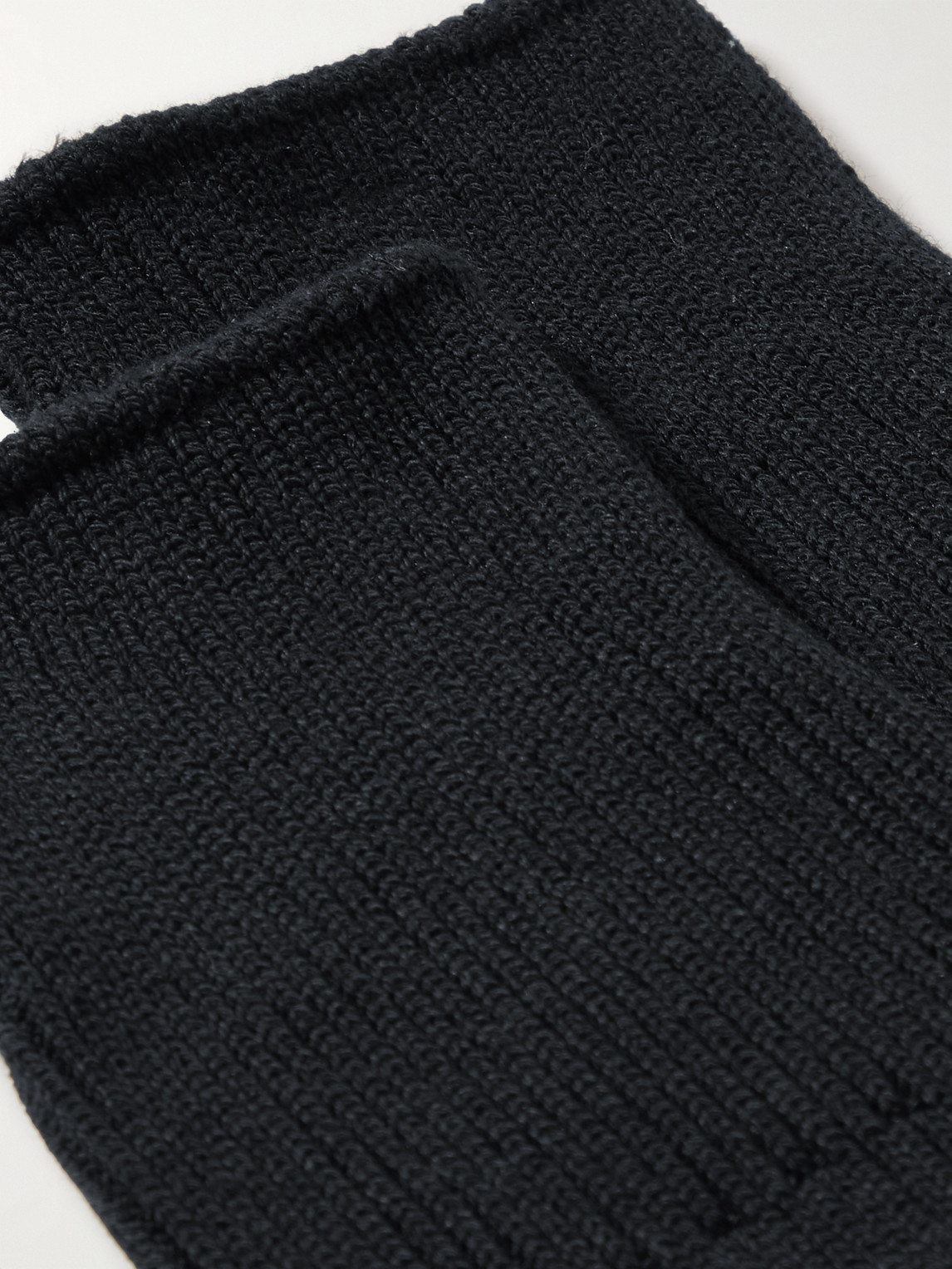 Shop Anonymous Ism Brilliant Ribbed-knit Socks In Black