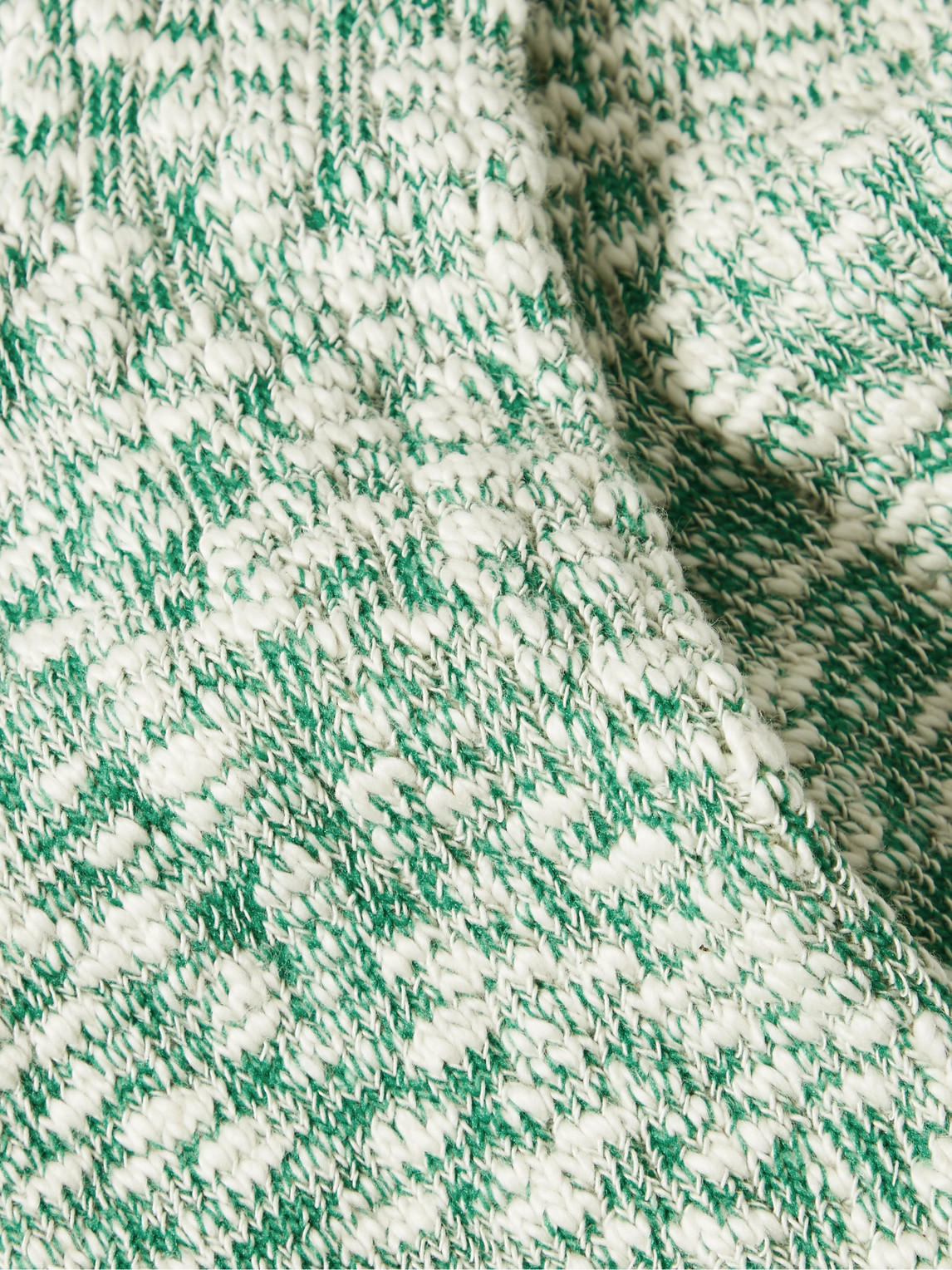 Shop Anonymous Ism Slub Stretch Cotton-blend Socks In Green
