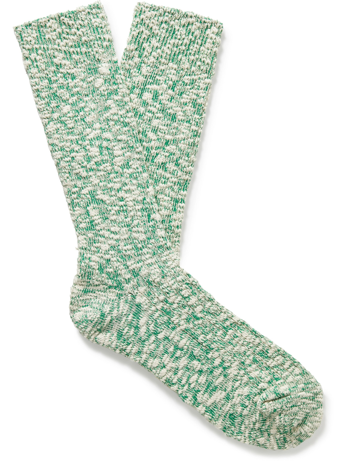 Slub Stretch Cotton-Blend Socks