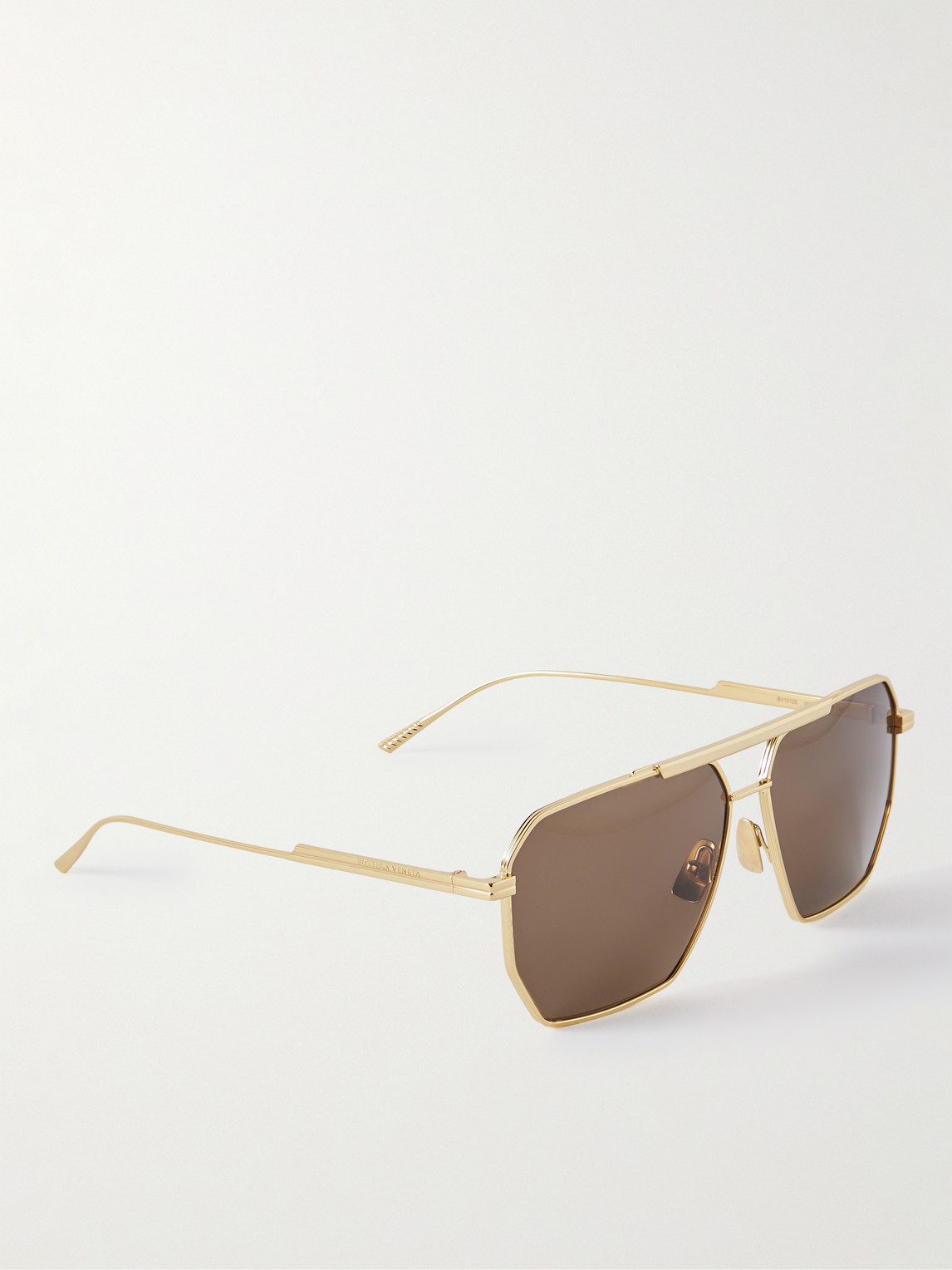 Shop Bottega Veneta Aviator-style Gold-tone Sunglasses