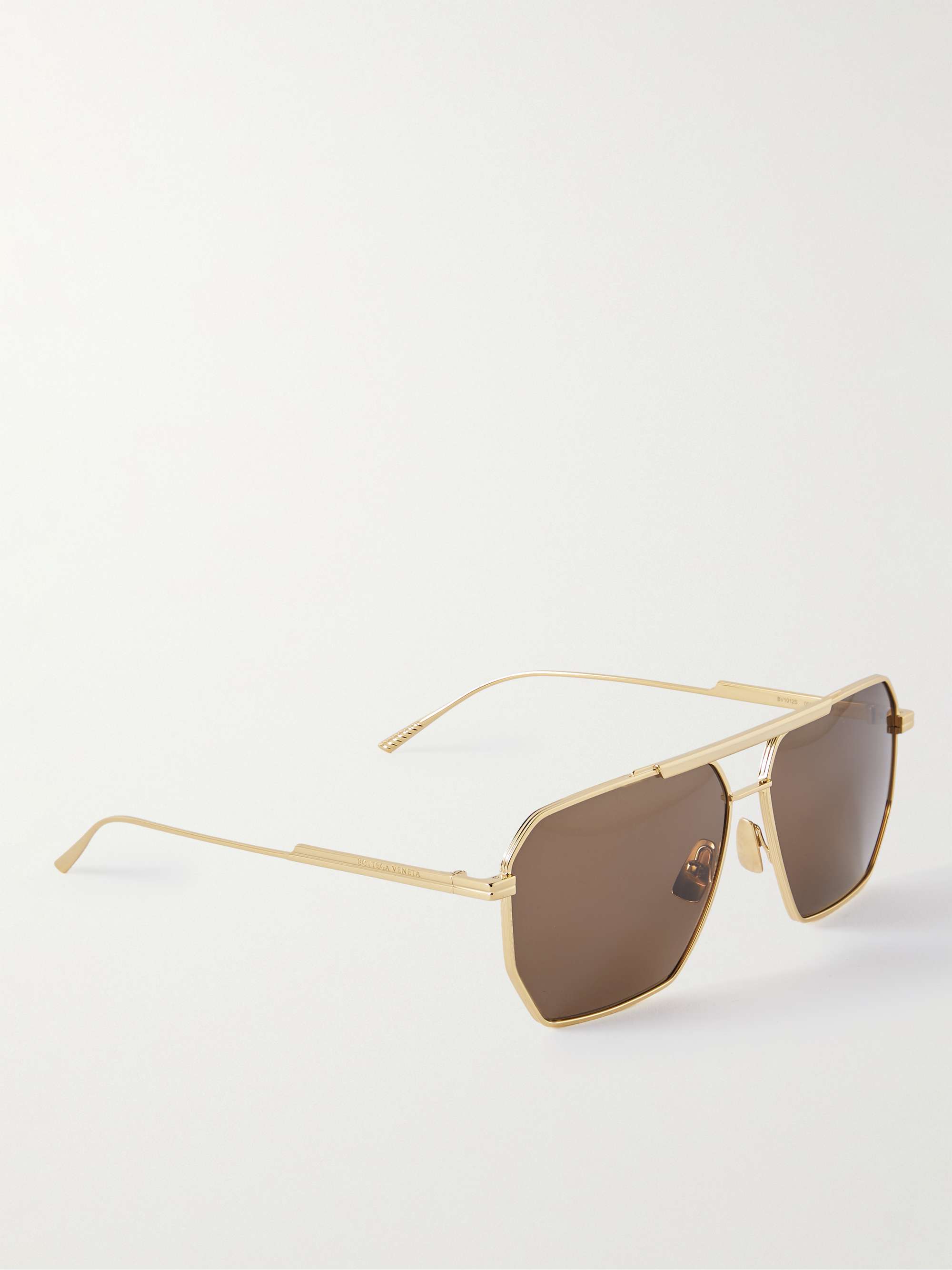 BOTTEGA VENETA EYEWEAR Aviator-Style Gold-Tone Sunglasses for Men | MR ...