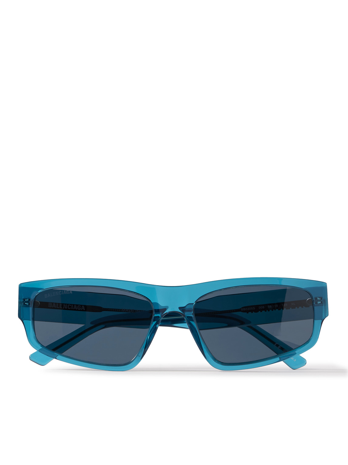 Balenciaga Rectangular-frame Acetate Sunglasses In Blue