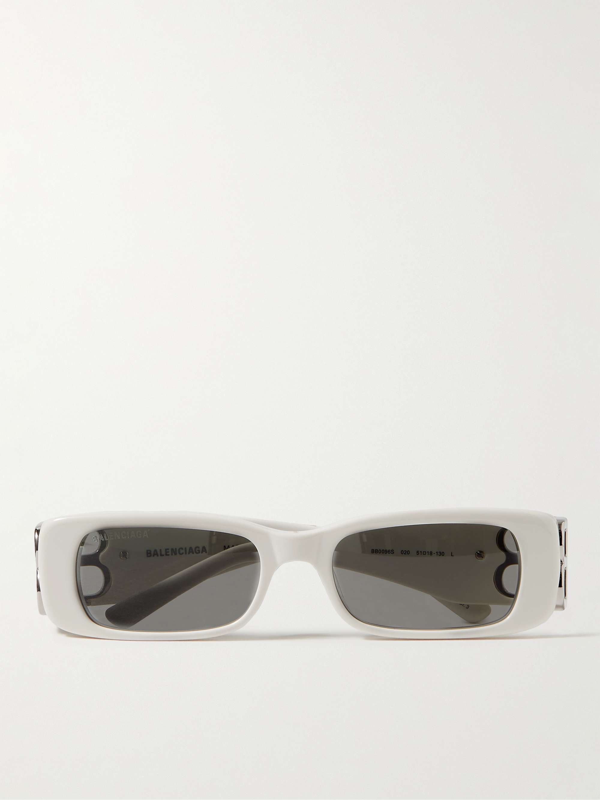 BALENCIAGA EYEWEAR Dynasty Rectangular-Frame Acetate and Silver-Tone ...