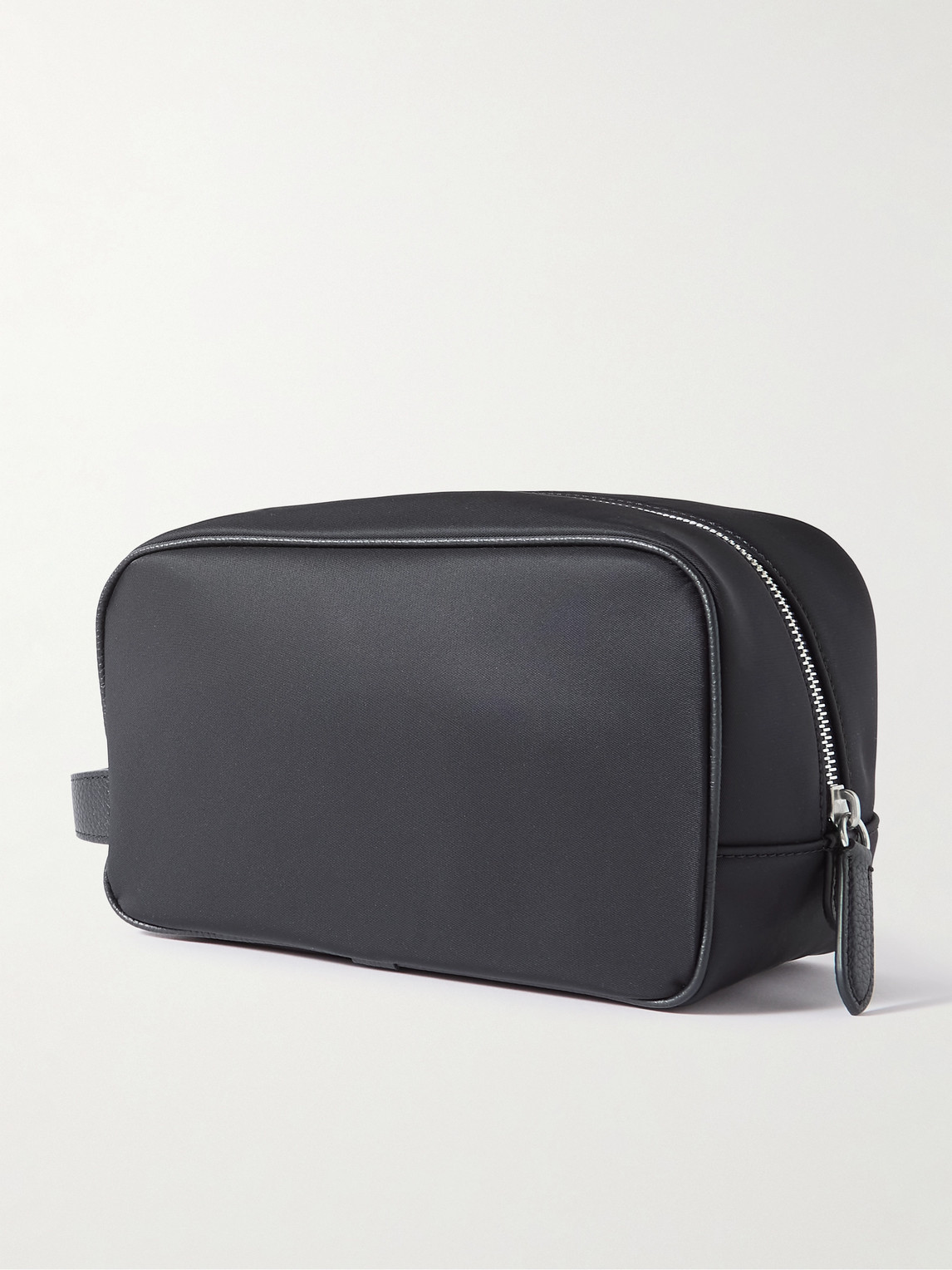 Shop Mulberry Heritage Leather-trimmed Recycled-shell Wash Bag In Black
