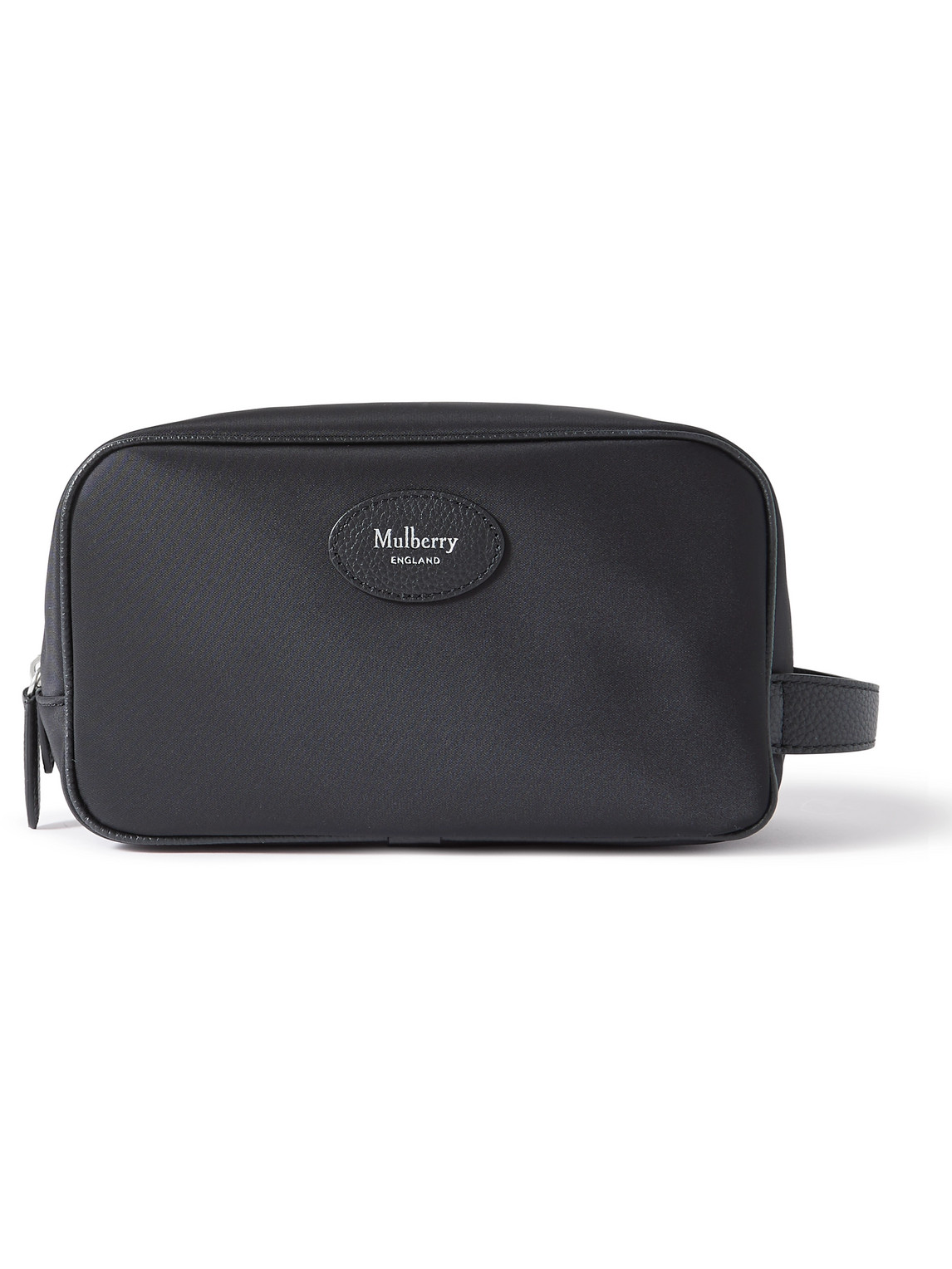 MULBERRY HERITAGE LEATHER-TRIMMED RECYCLED-SHELL WASH BAG
