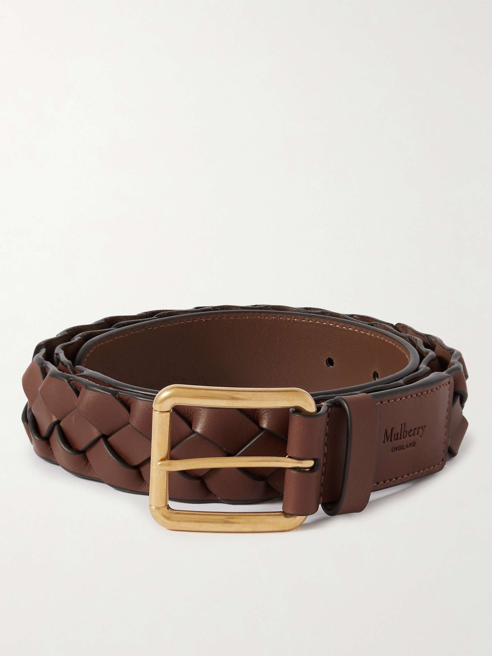 MULBERRY Heritage 3.5cm Braided Leather Belt for Men