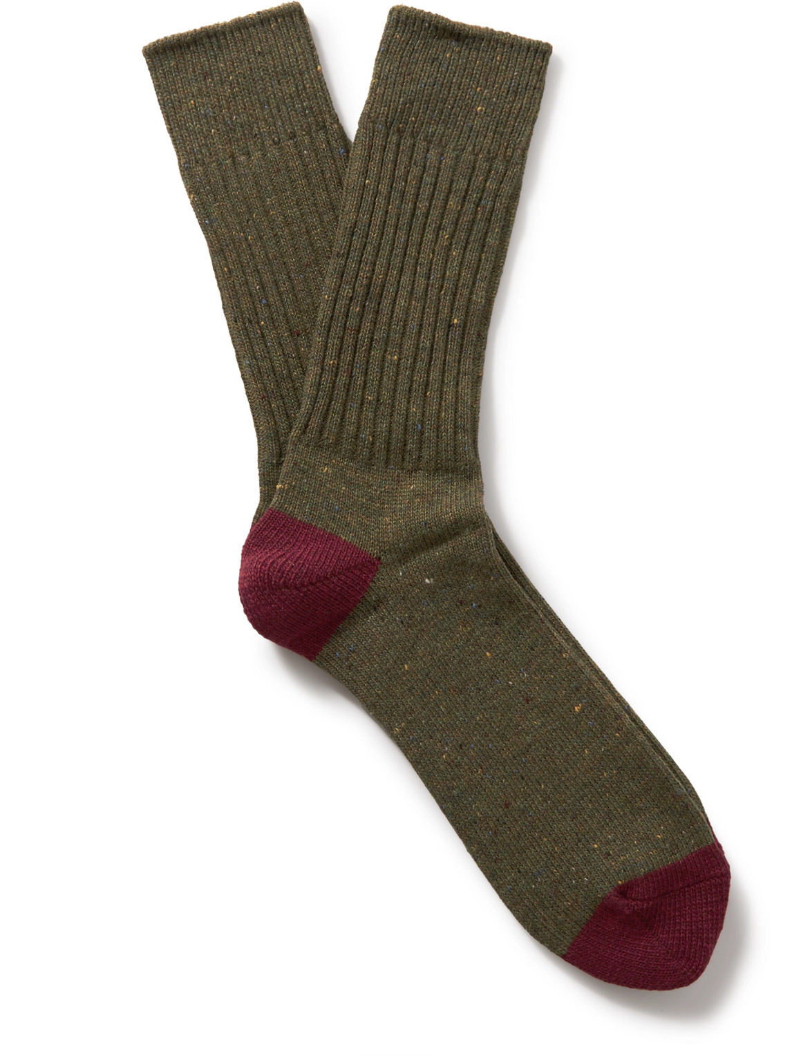 Anonymous Ism Ribbed-knit Socks In Green