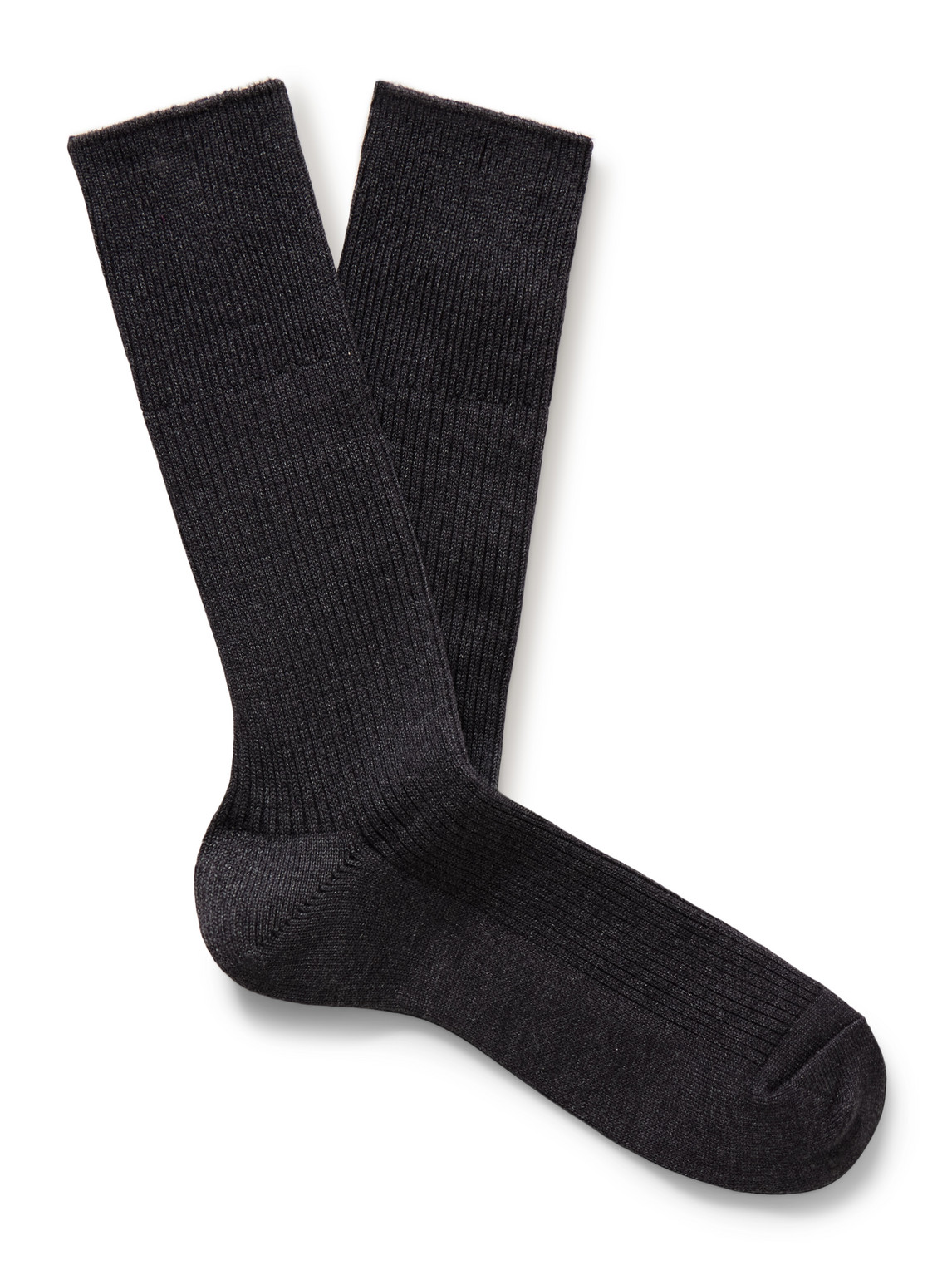 Anonymous Ism Brilliant Ribbed-knit Socks In Gray