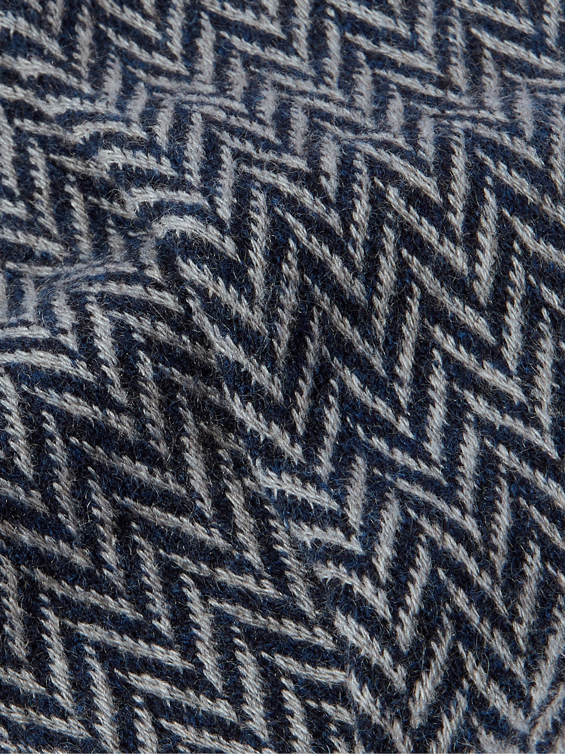 Shop Anonymous Ism Herringbone Jacquard-knit Socks In Blue