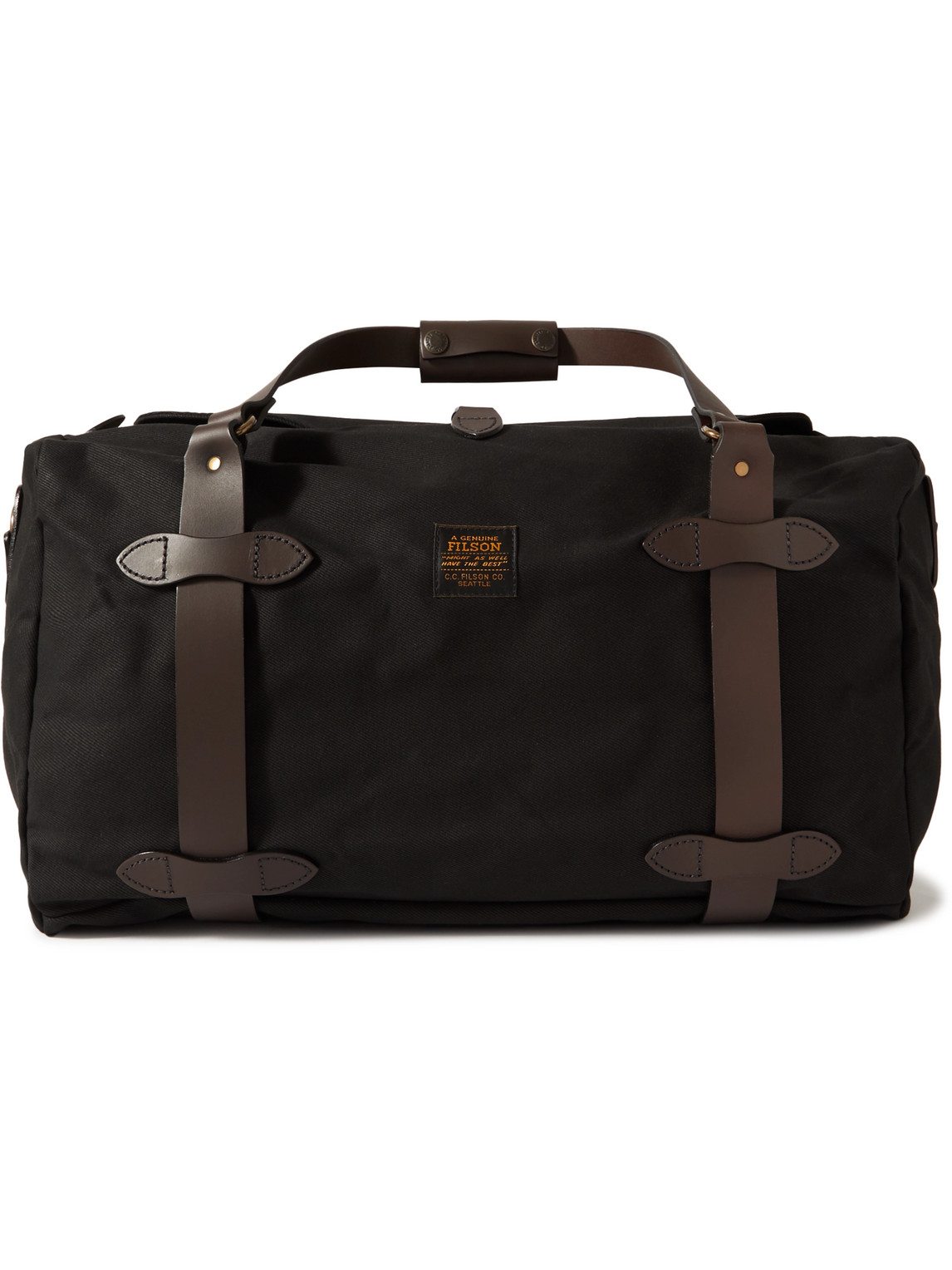 Medium Leather-Trimmed Twill Weekend Bag