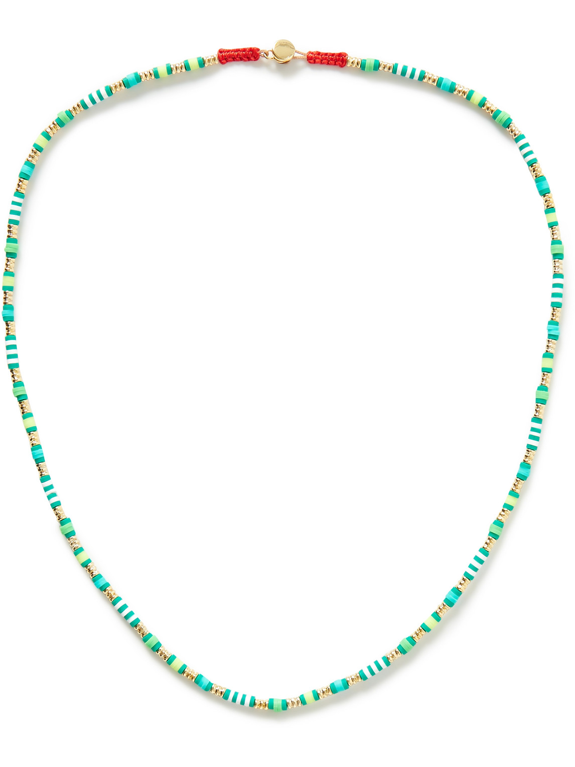 Roxanne Assoulin Enamel And Gold-tone Beaded Necklace In Green