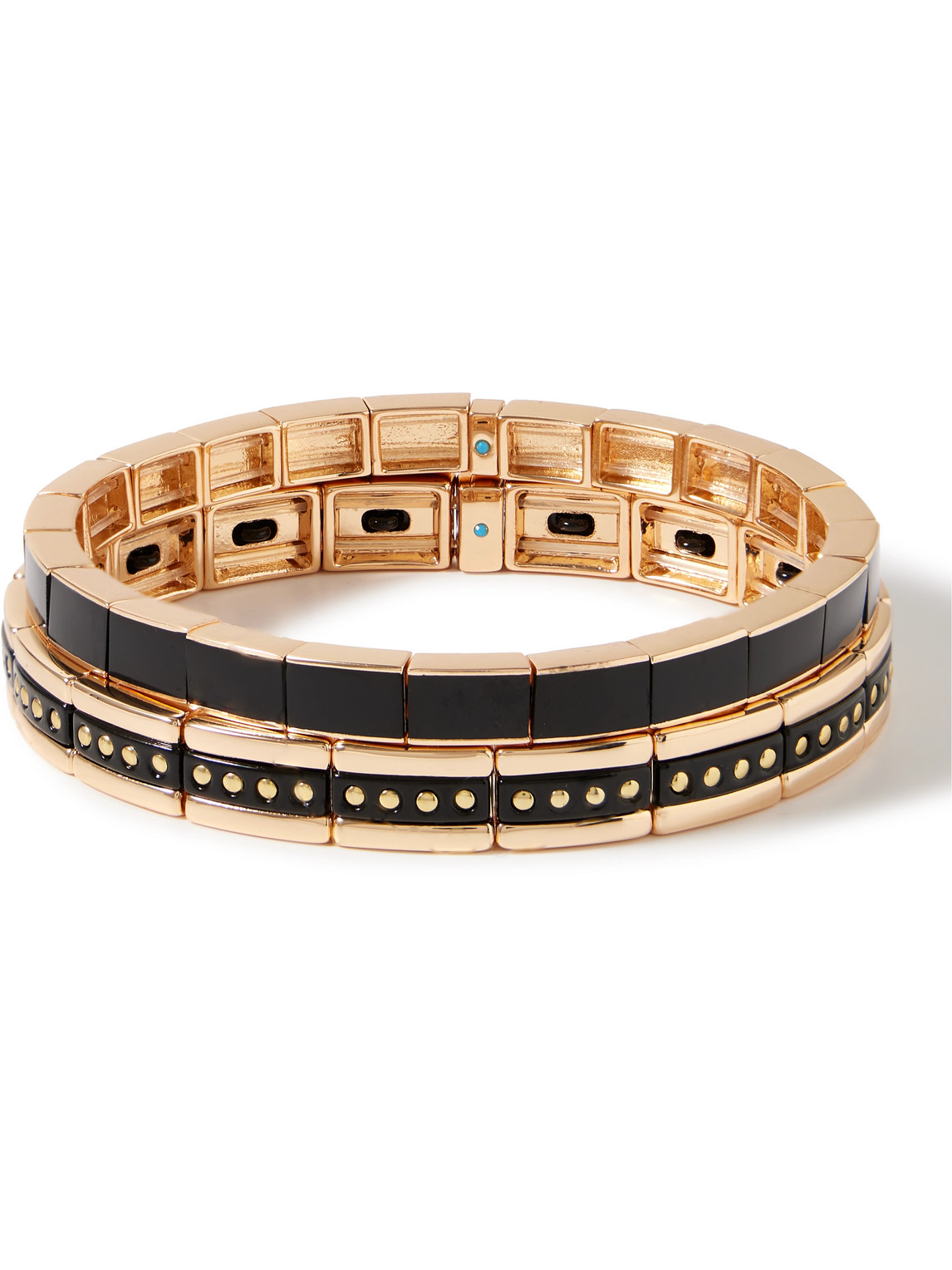 Roxanne Assoulin Set Of Two Gold-tone And Enamel Beaded Bracelets