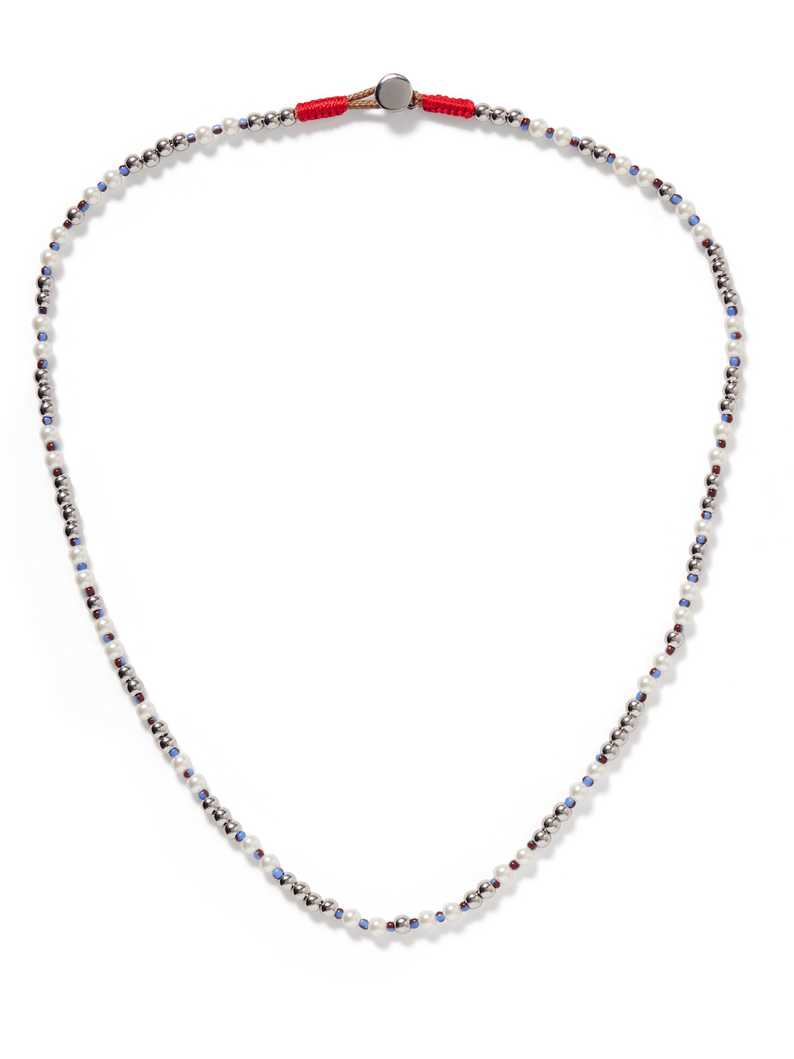 Roxanne Assoulin Silver-tone, Faux Pearl And Enamel Beaded Necklace
