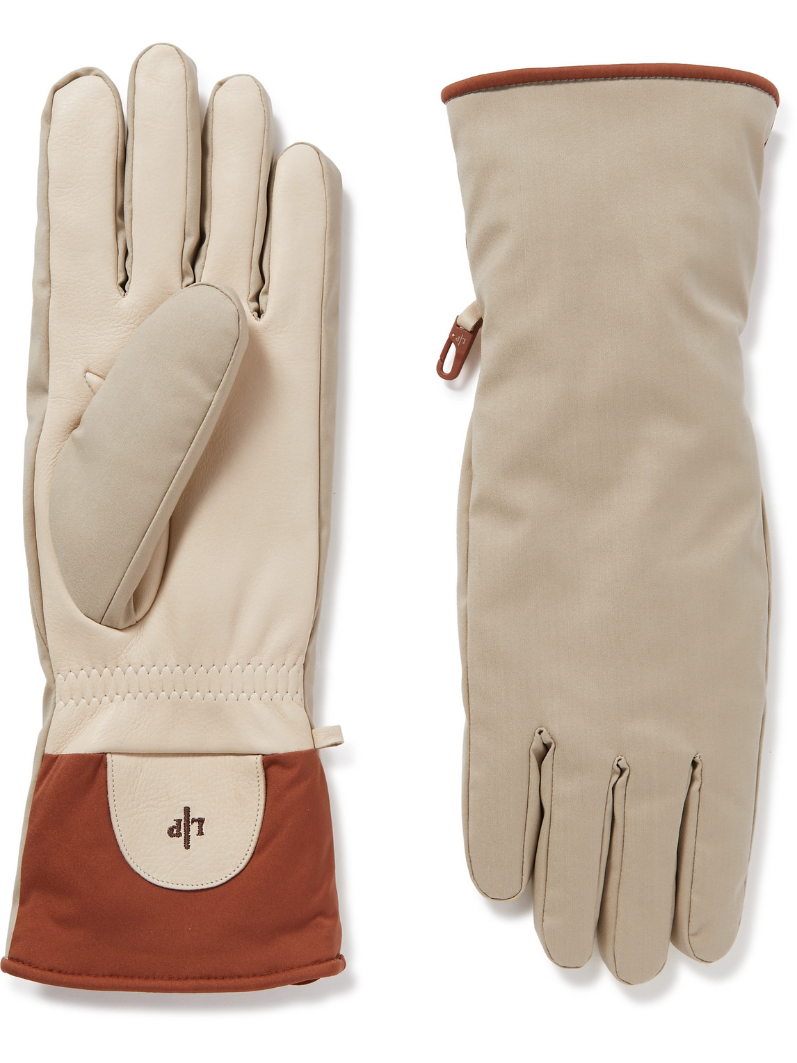 Loro Piana Guanto Leather-panelled Shell Ski Gloves In White