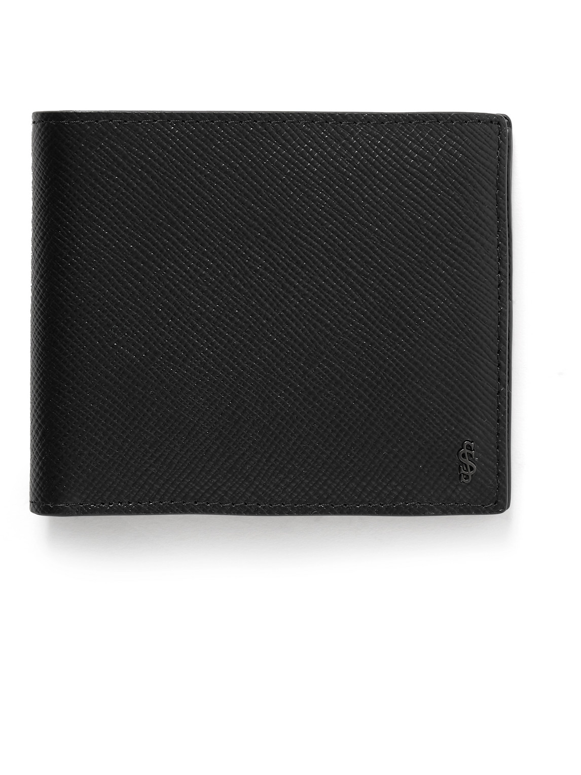 Serapian Evoluzione Logo-appliquéd Cross-grain Leather Billfold Wallet In Black