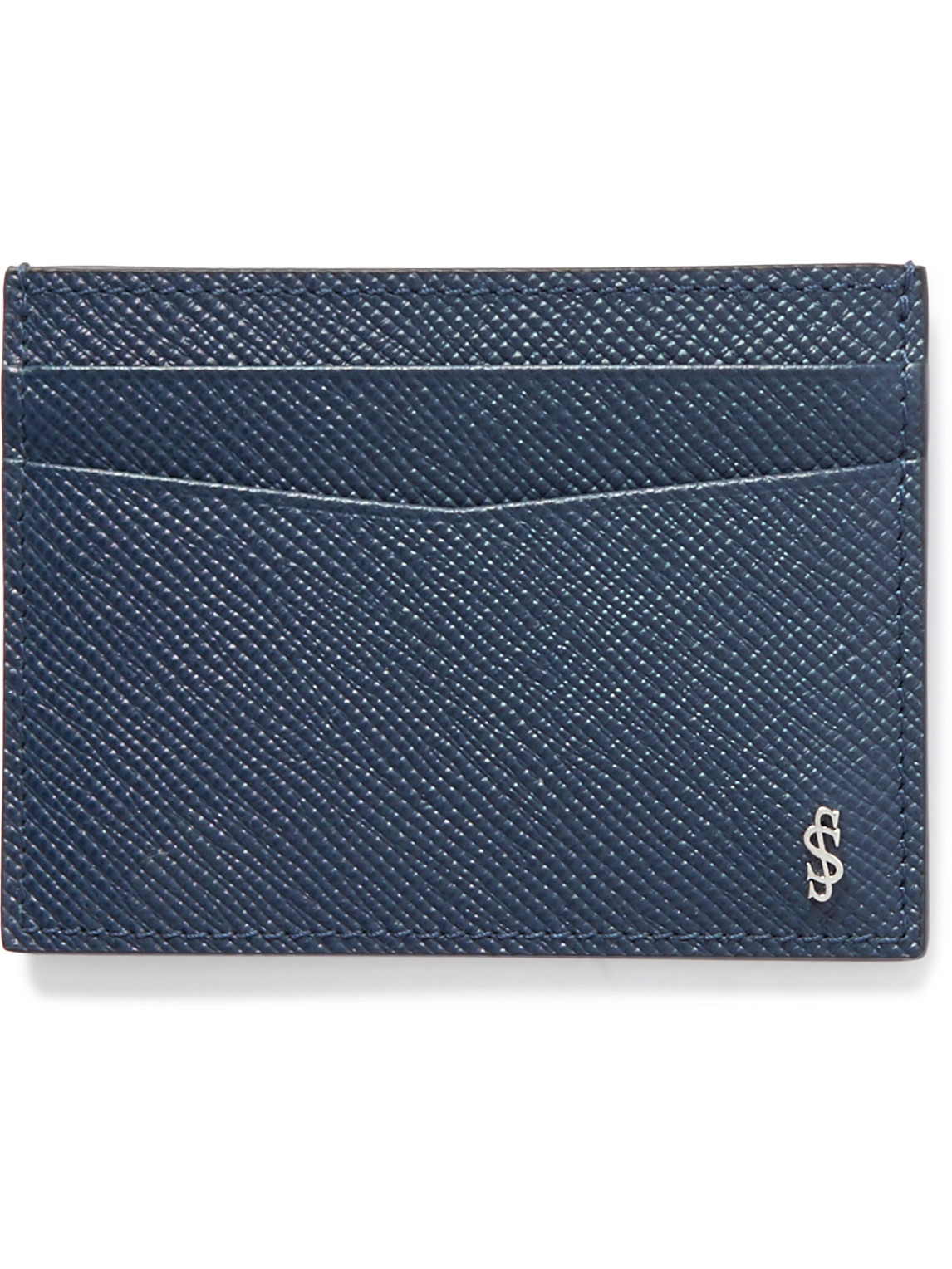 Serapian Evoluzione Logo-appliquéd Full-grain Leather Cardholder In Blue