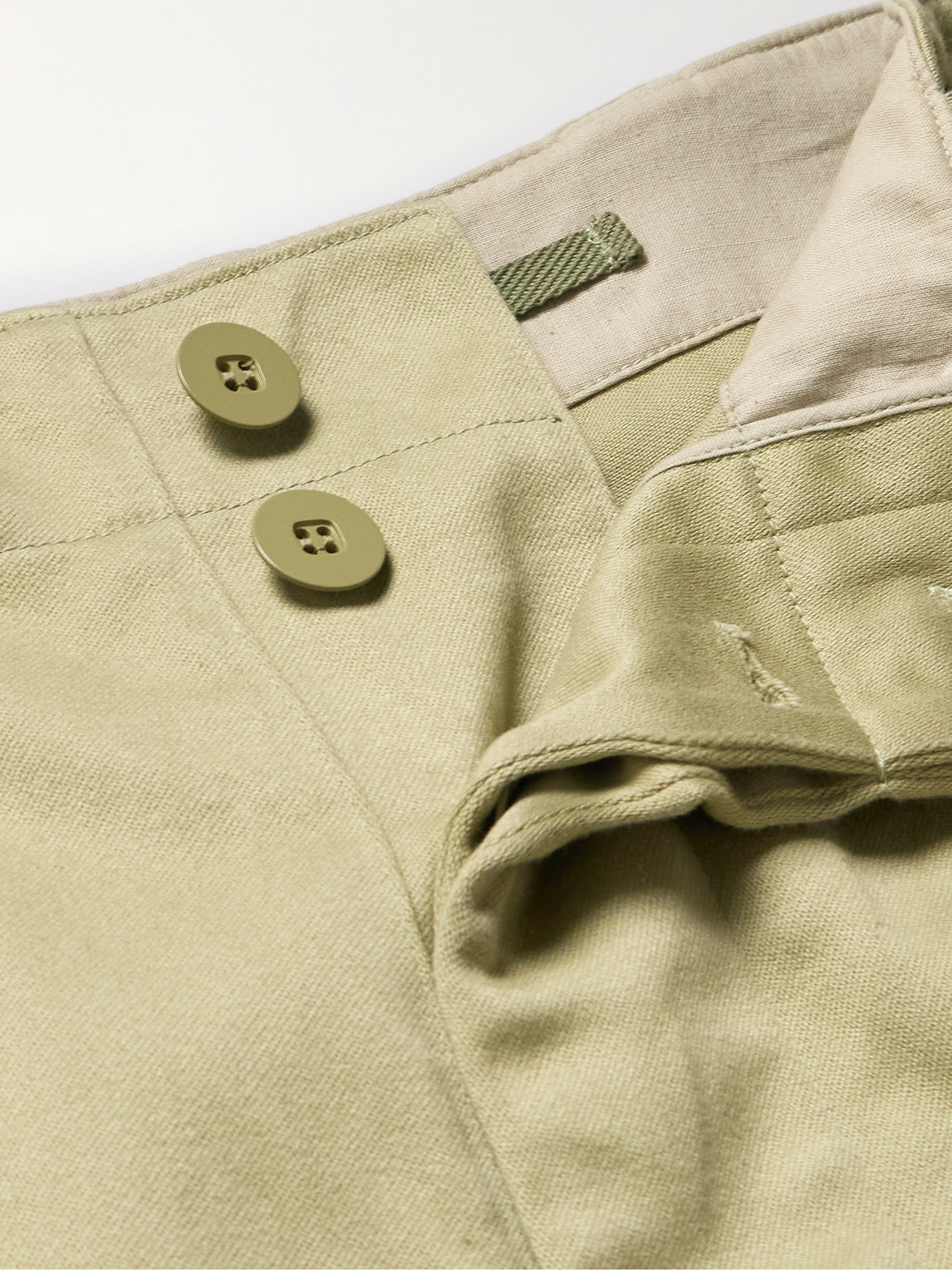Shop Burberry Wide-leg Cotton-twill Trousers In Neutrals