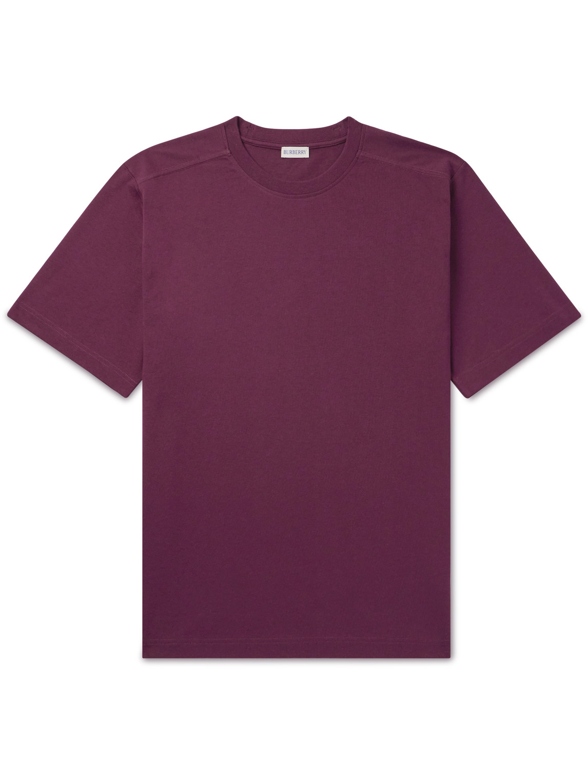 Burberry Logo-embroidered Cotton-jersey T-shirt In Purple