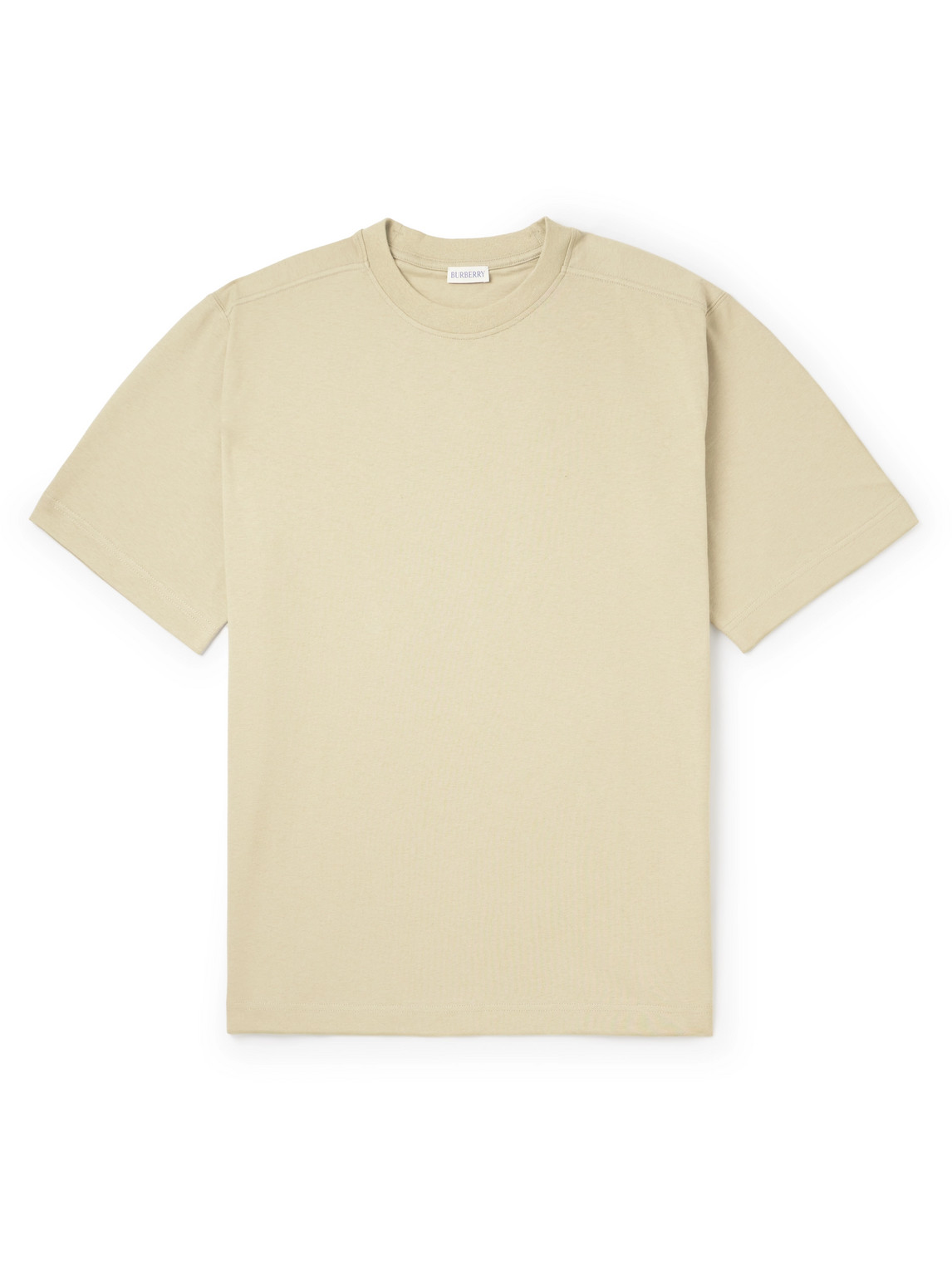 Burberry Logo-embroidered Cotton-jersey T-shirt In Neutrals