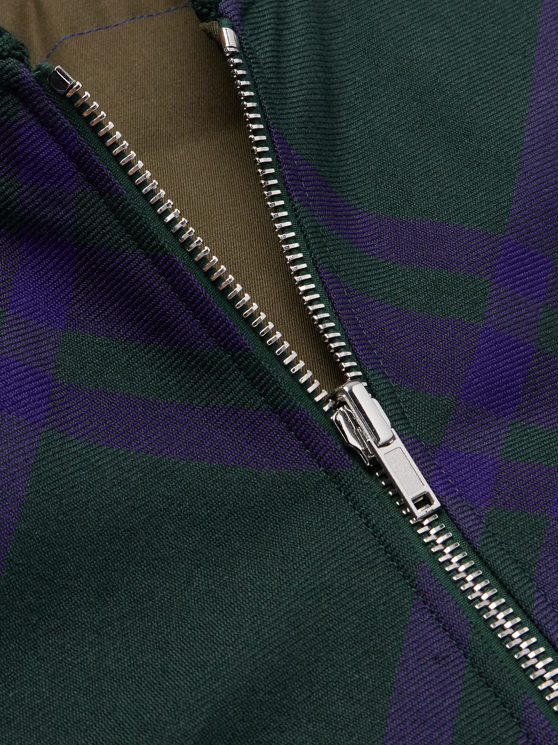 Shop Burberry Checked Cotton-twill Bomber Jacket In Purple