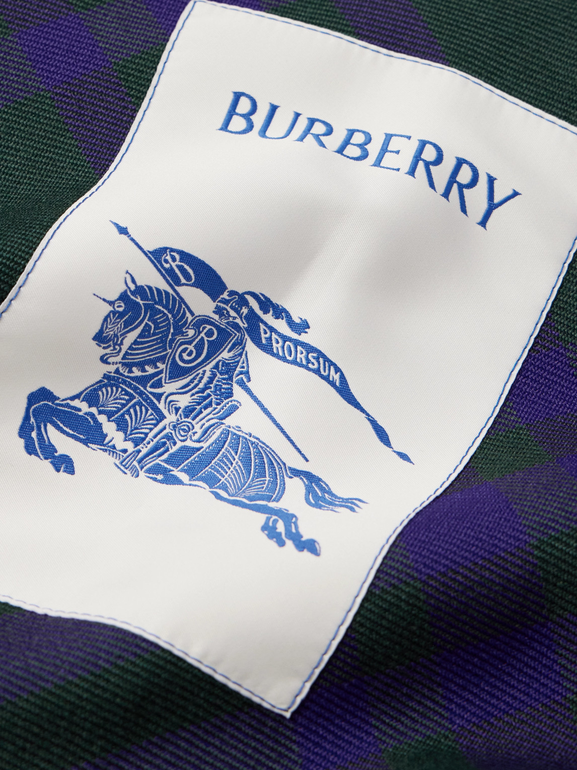 Shop Burberry Checked Cotton-twill Bomber Jacket In Purple