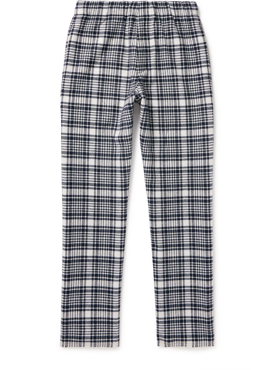 Zegna X The Elder Statesman Straight-leg Checked Wool And Oasi Cashmere-blend Trousers In Blue