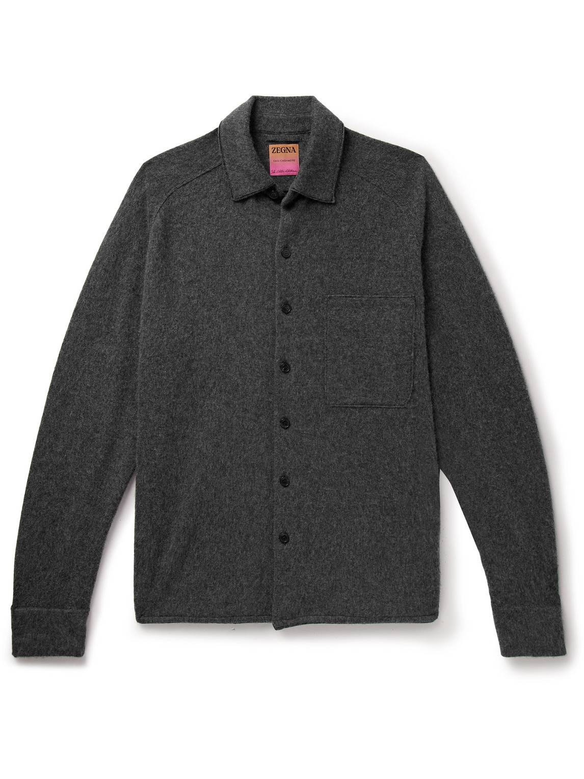 Zegna X The Elder Statesman Brushed Oasi Cashmere Shirt In Gray