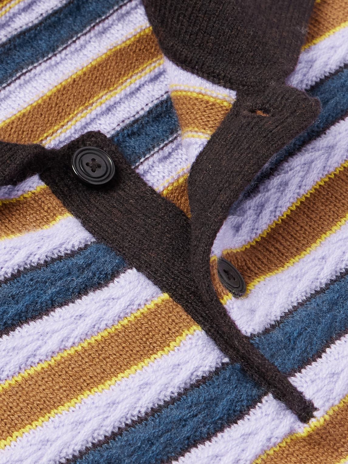 Shop Zegna X The Elder Statesman Striped Cashmere And Wool-blend Polo Shirt In Blue