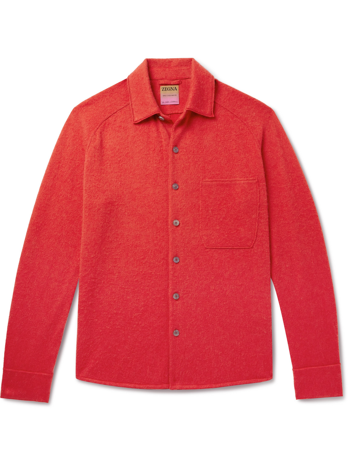 Zegna X The Elder Statesman Brushed Oasi Cashmere Shirt In Red