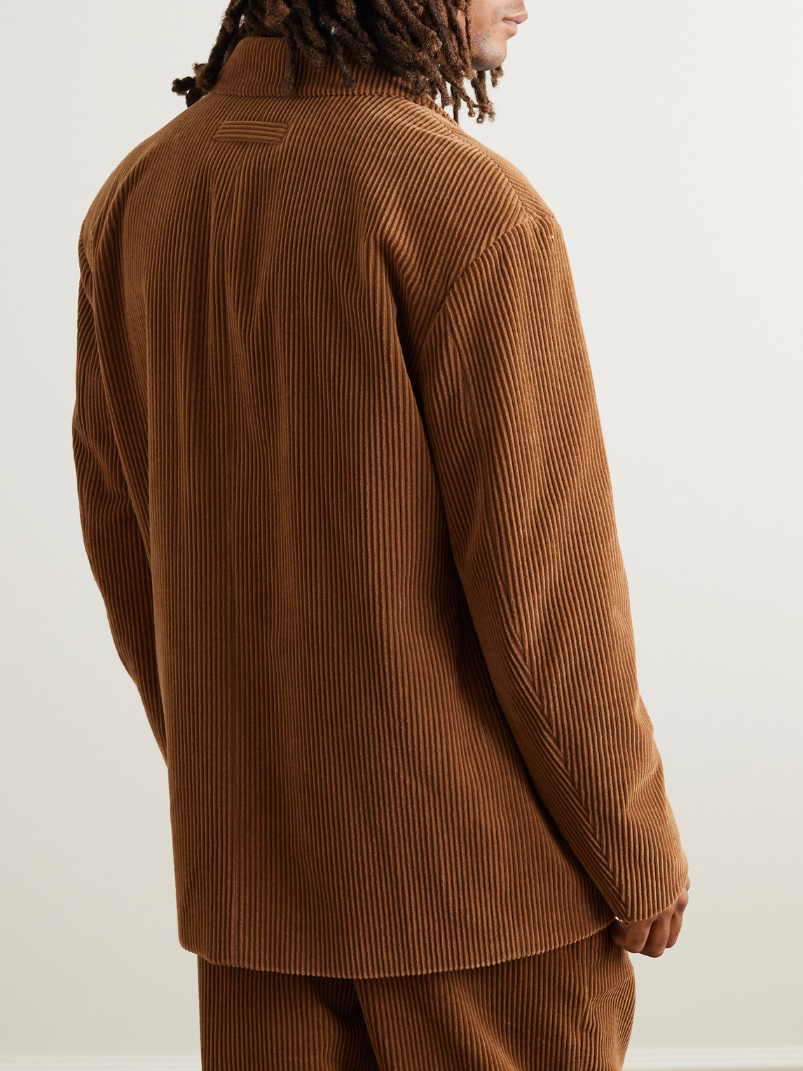 Shop Zegna X The Elder Statesman Cotton And Oasi Cashmere-blend Corduroy Blazer In Brown