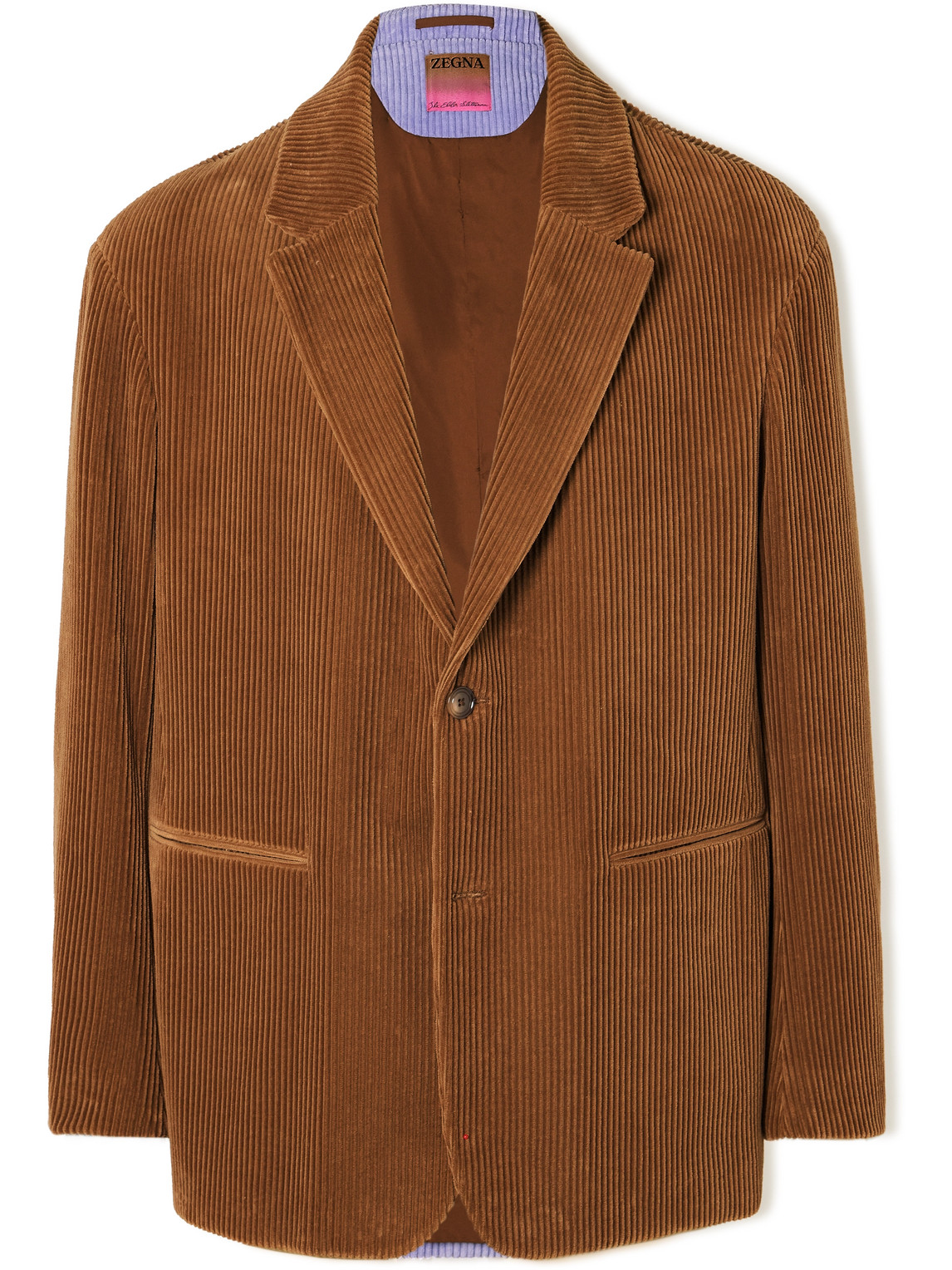 Zegna X The Elder Statesman Cotton And Oasi Cashmere-blend Corduroy Blazer In Brown
