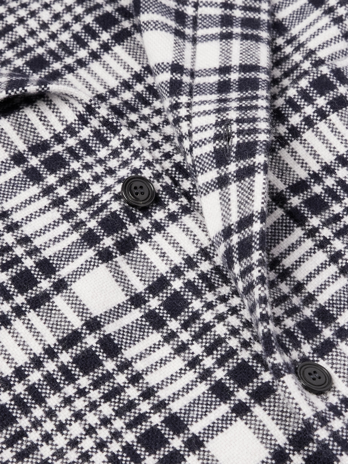 Shop Zegna X The Elder Statesman Checked Wool And Cashmere-blend Shirt In Blue