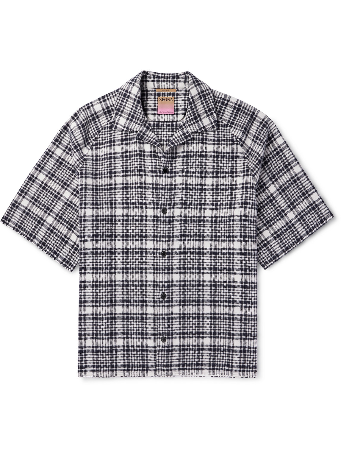 Zegna X The Elder Statesman Checked Wool And Cashmere-blend Shirt In Blue