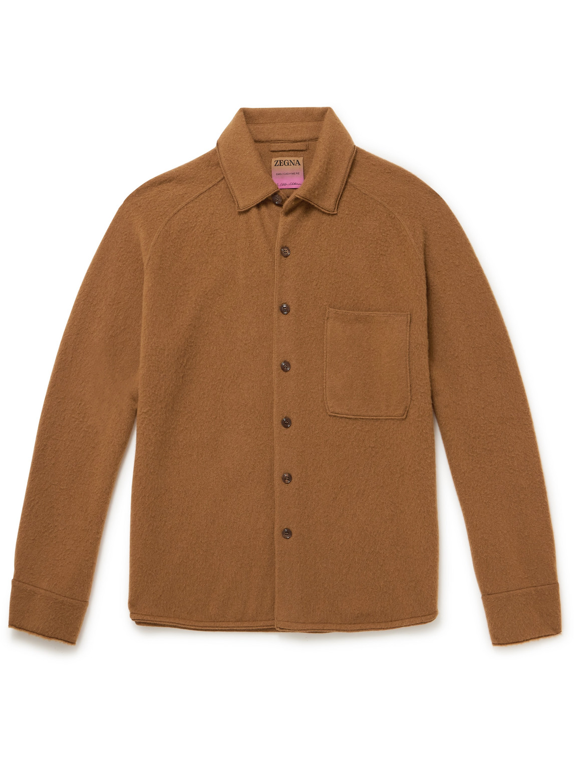 Zegna X The Elder Statesman Brushed Oasi Cashmere Shirt In Brown