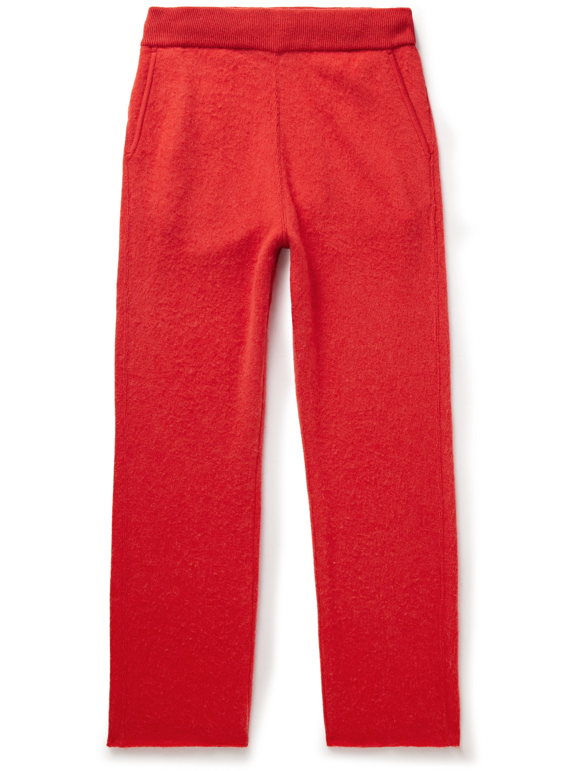Zegna X The Elder Statesman Straight-leg Brushed Oasi Cashmere Sweatpants In Red