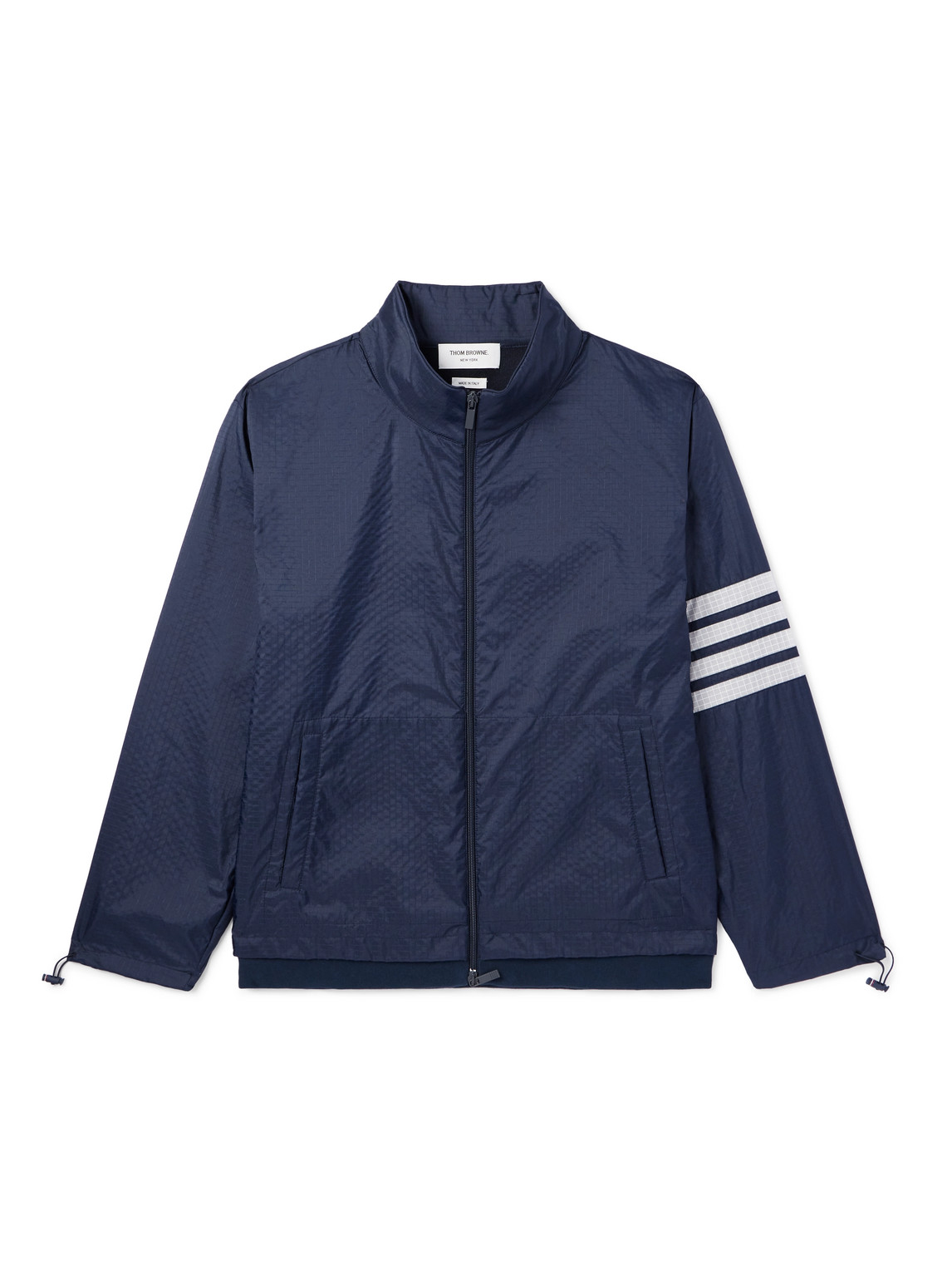 Shop Thom Browne Striped Ripstop Bomber Jacket In Blue