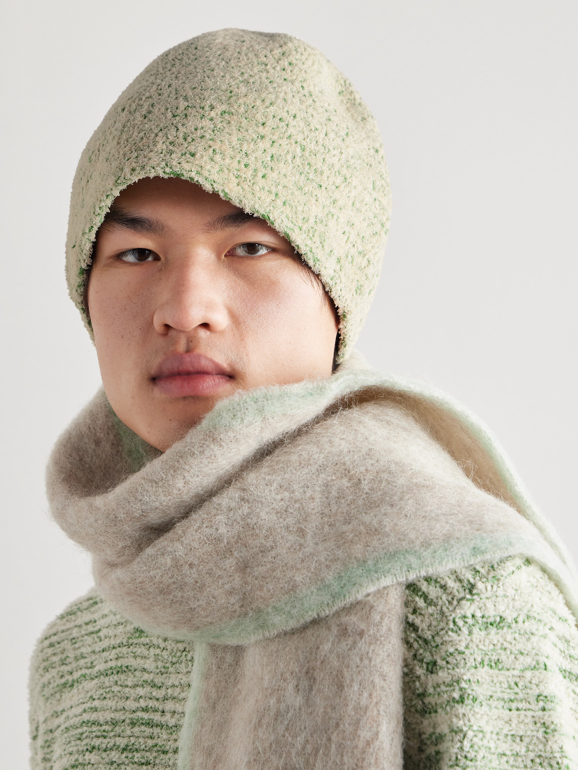 Shop Alanui Cotton-blend Beanie In Green