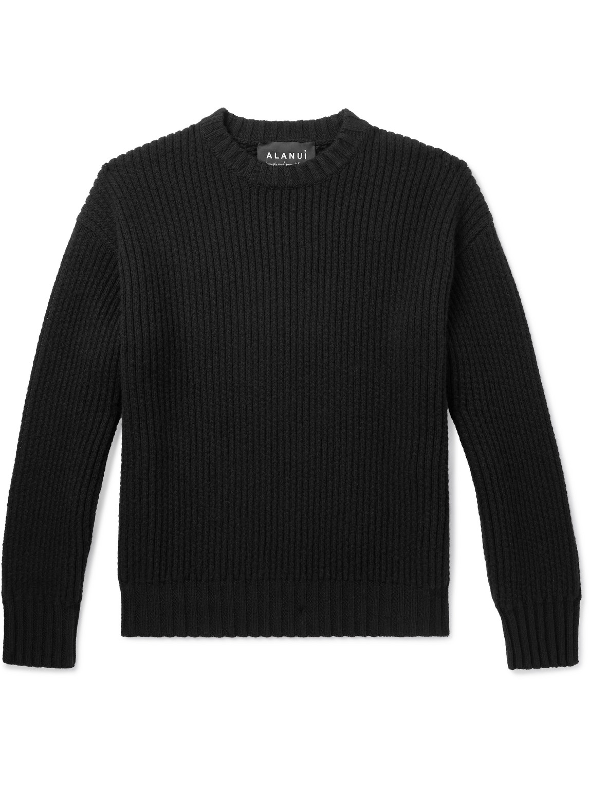 Alanui Ribbed Cashmere And Cotton-blend Jumper In Black