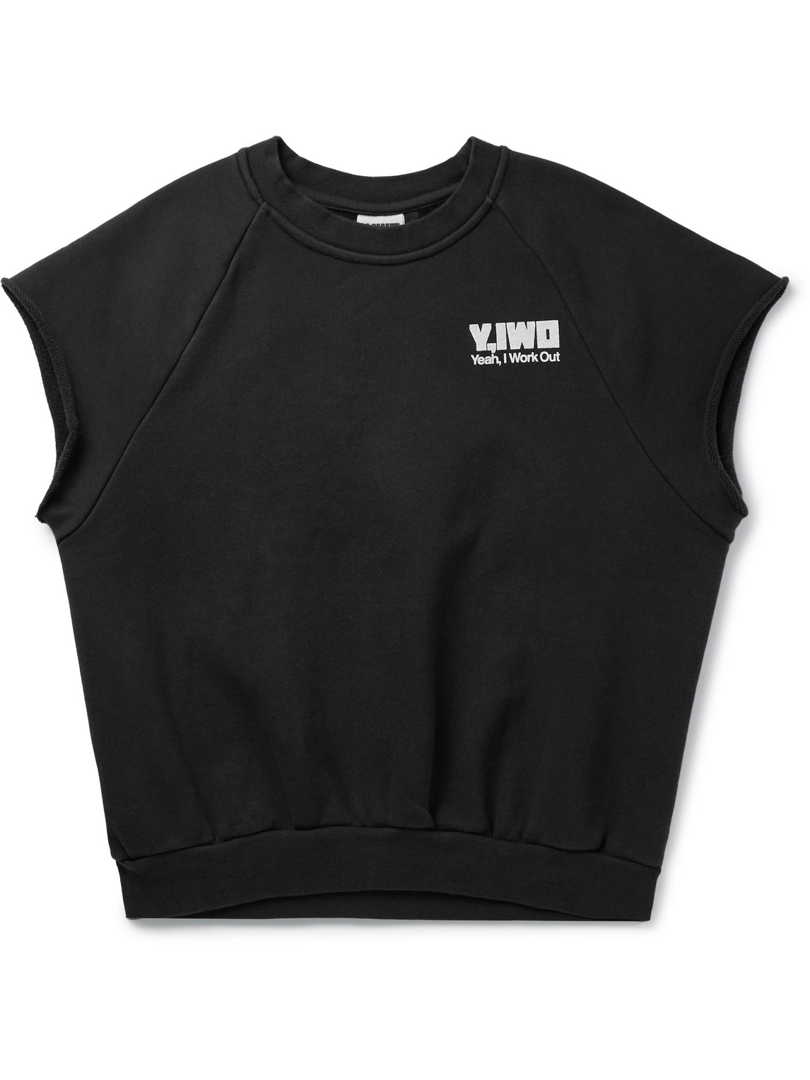 Y,iwo Strong Logo-print Cropped Cotton-jersey Sweatshirt In Black